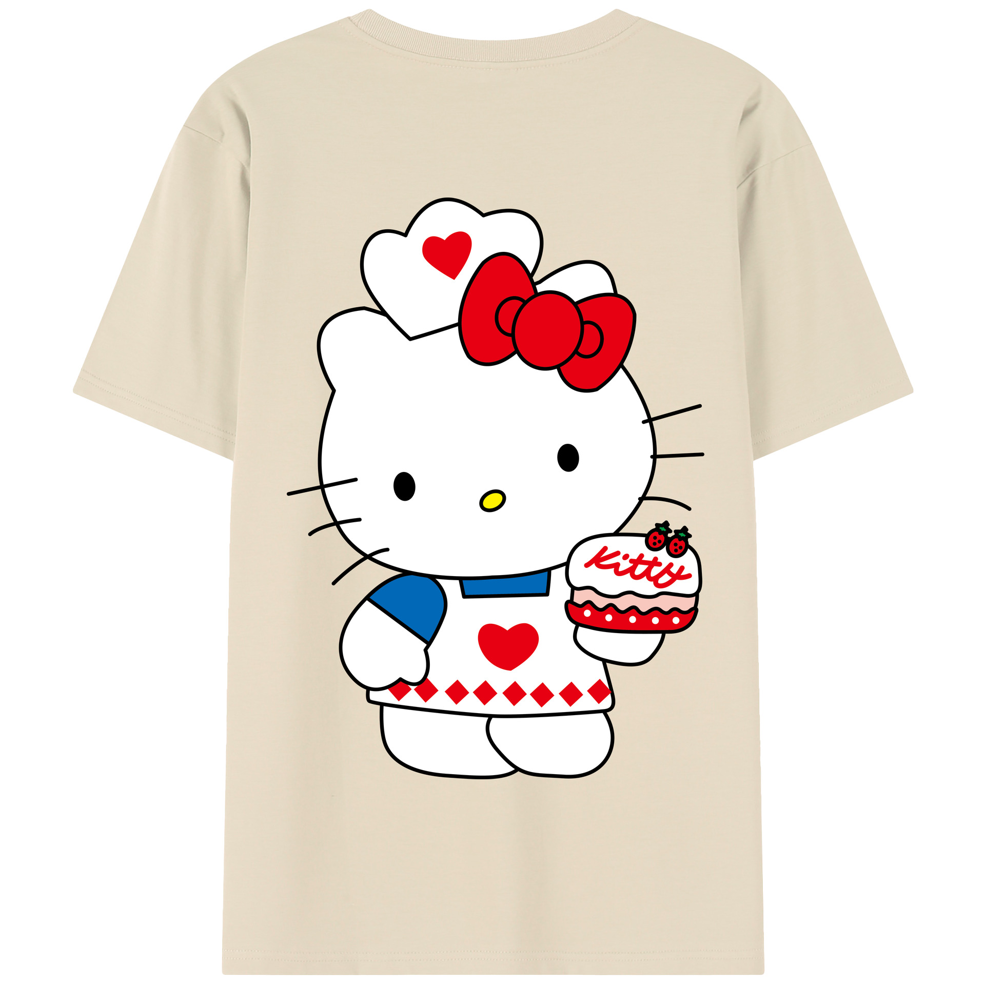 （画像用） Hello Kitty ハローキティ 綿100％半袖Tシャツ（背面プリント）