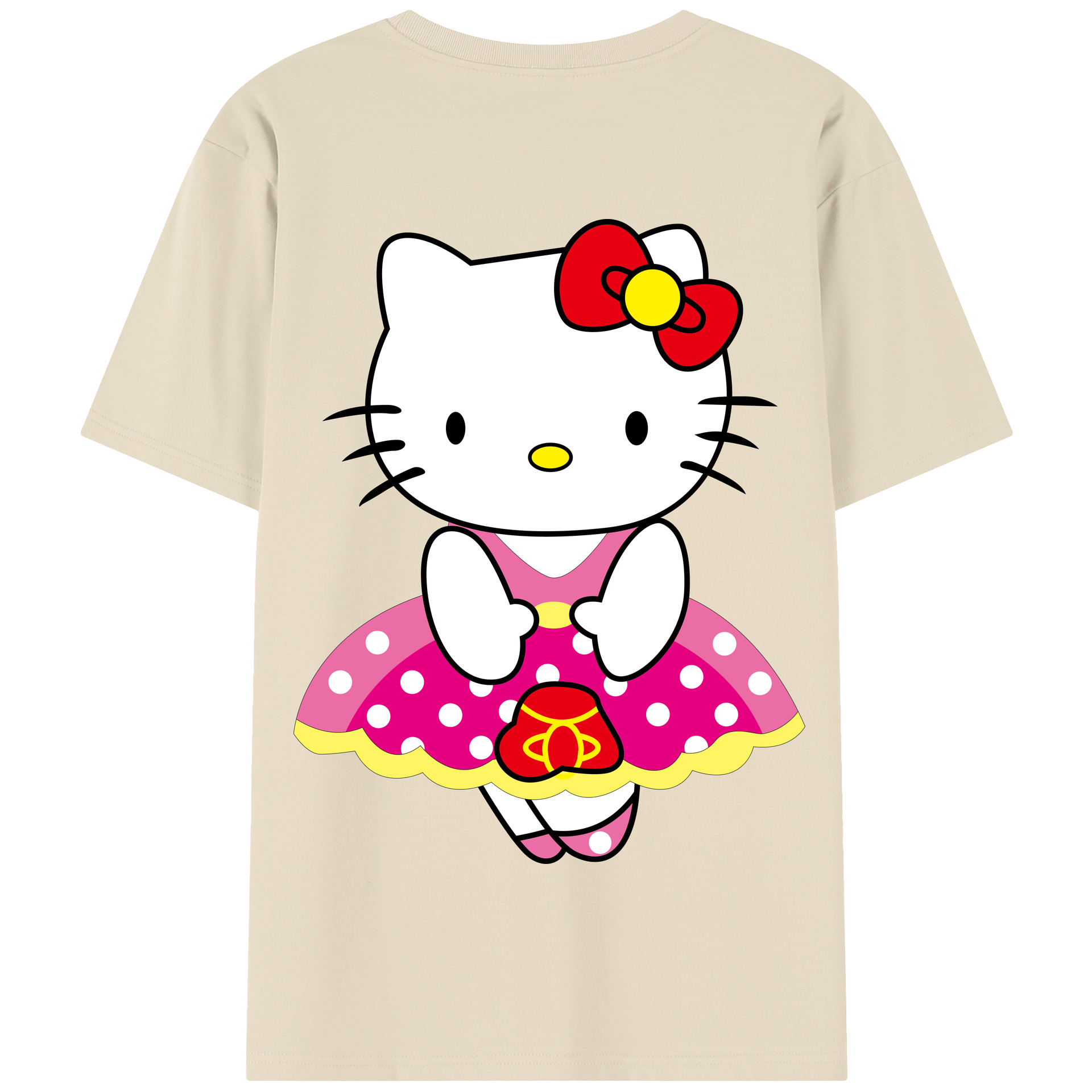 （画像用） Hello Kitty ハローキティ 綿100％半袖Tシャツ（背面プリント）