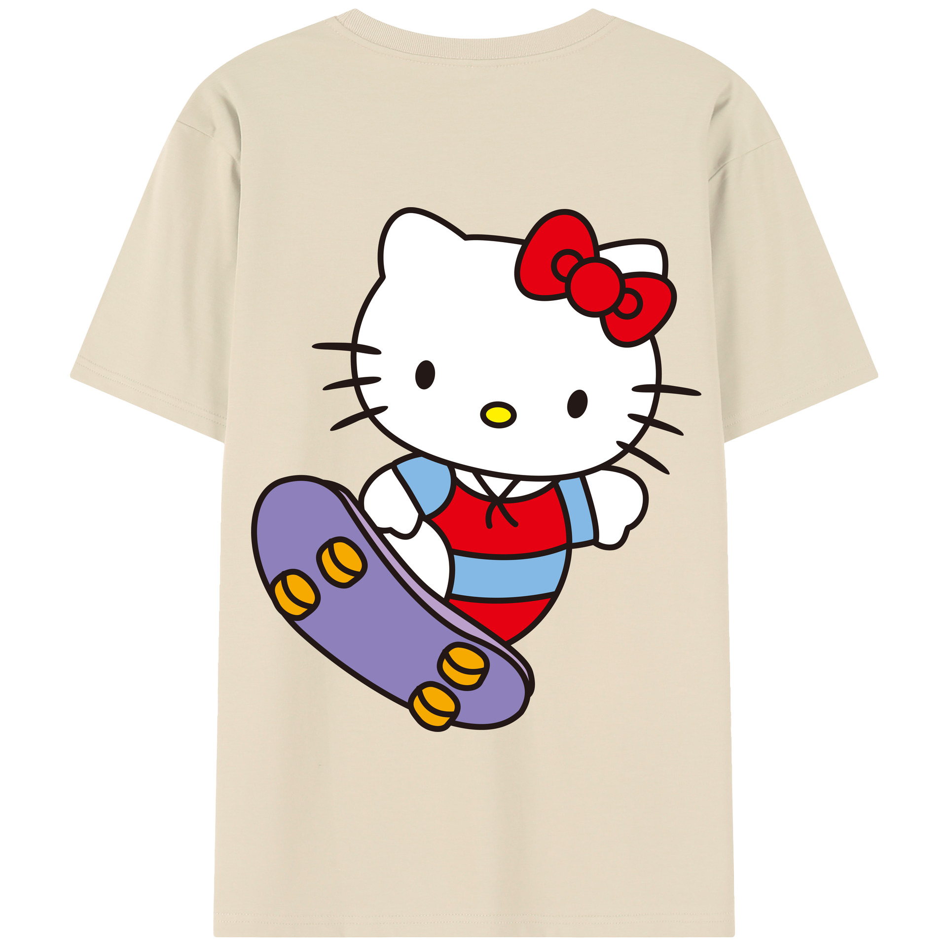 （画像用） Hello Kitty ハローキティ 綿100％半袖Tシャツ（背面プリント）