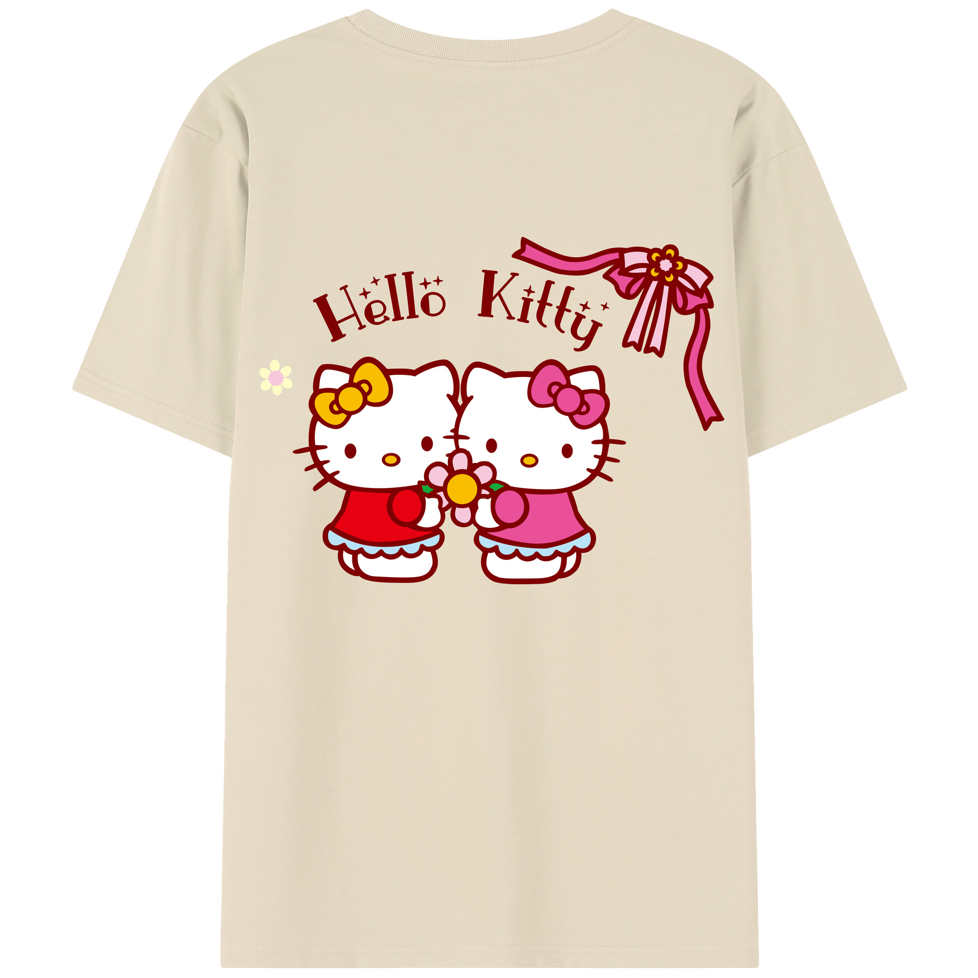 （画像用） Hello Kitty ハローキティ 綿100％半袖Tシャツ（背面プリント）
