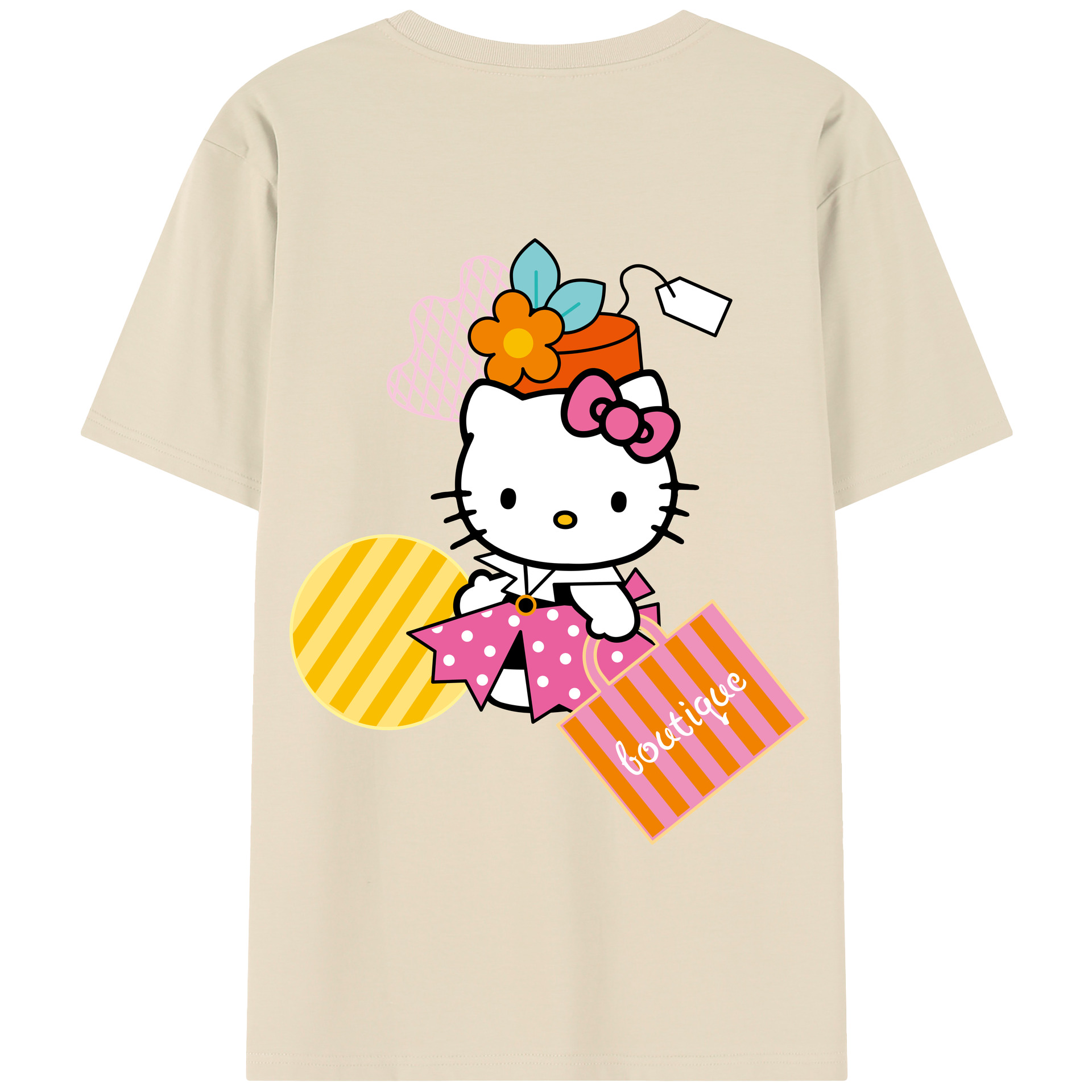 （画像用） Hello Kitty ハローキティ 綿100％半袖Tシャツ（背面プリント）