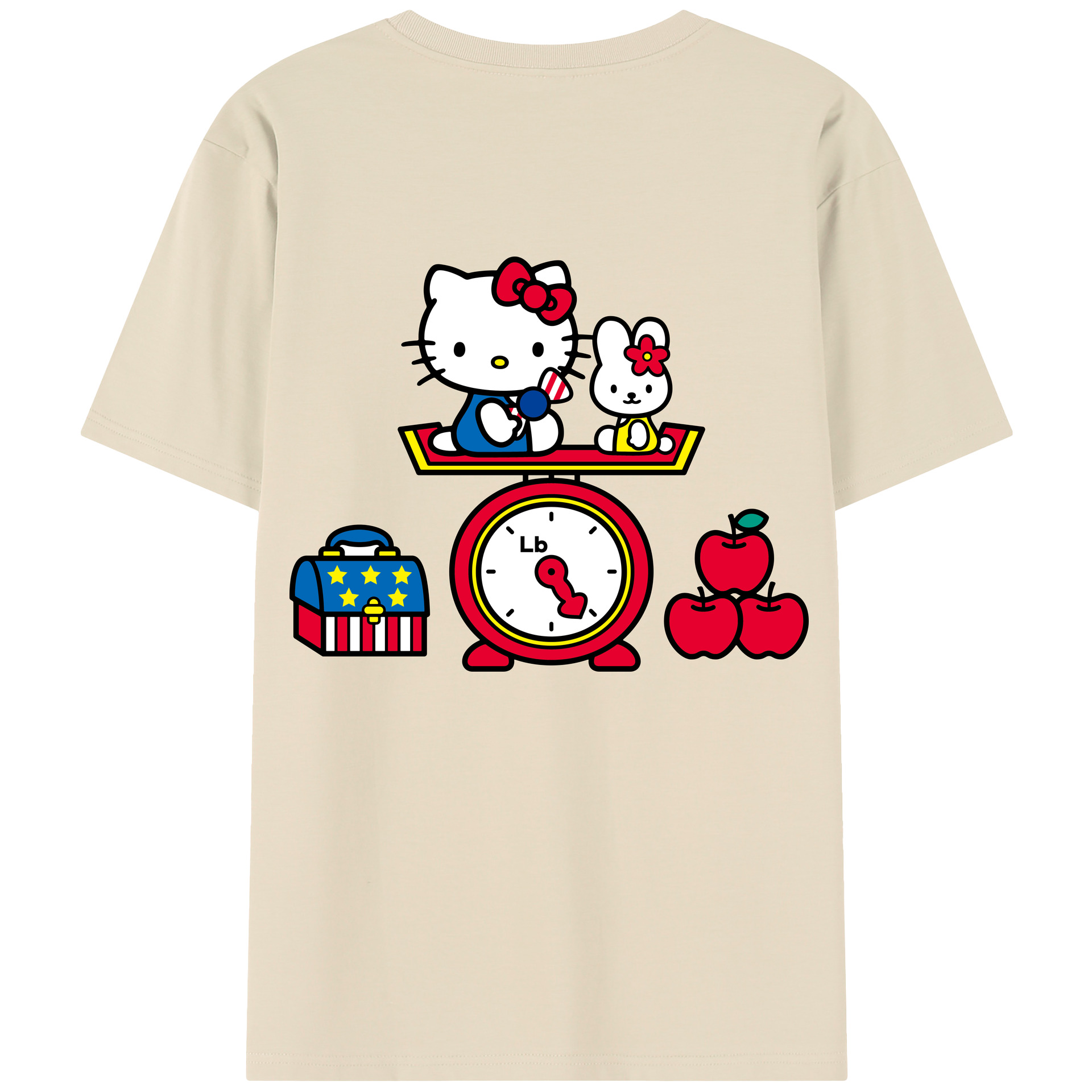 （画像用） Hello Kitty ハローキティ 綿100％半袖Tシャツ（背面プリント）