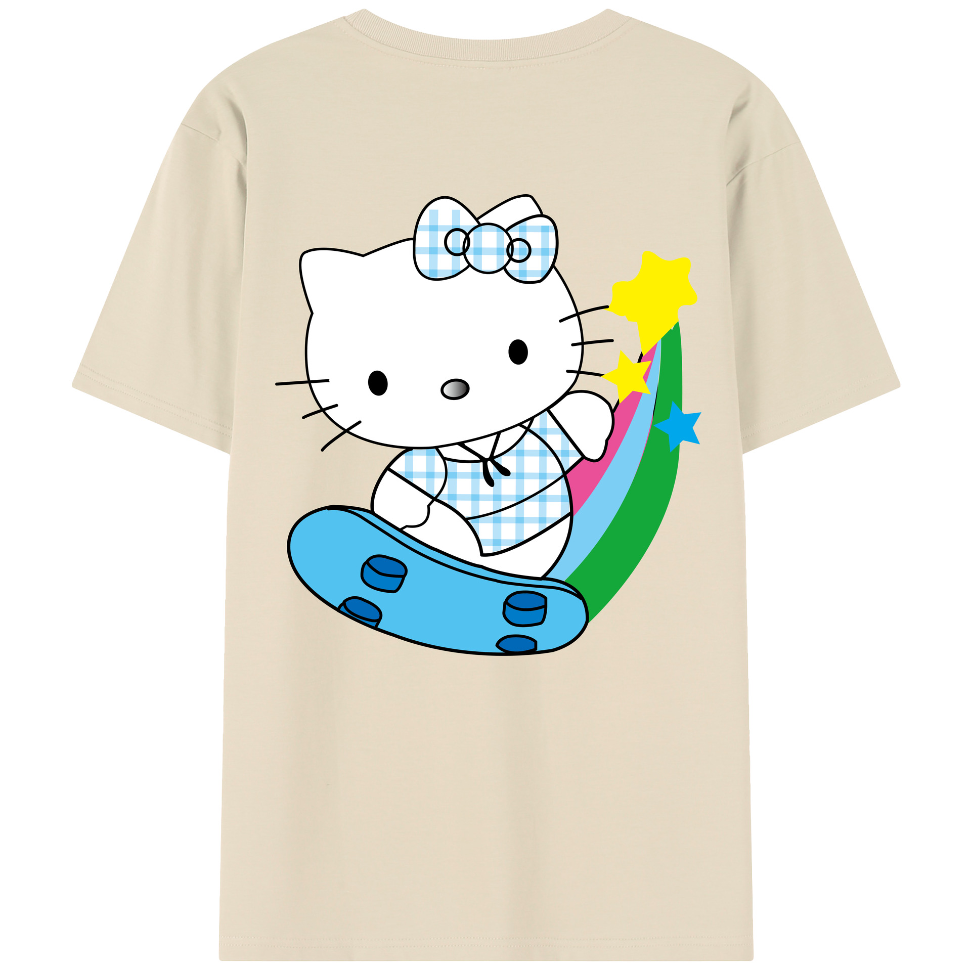 （画像用） Hello Kitty ハローキティ 綿100％半袖Tシャツ（背面プリント）