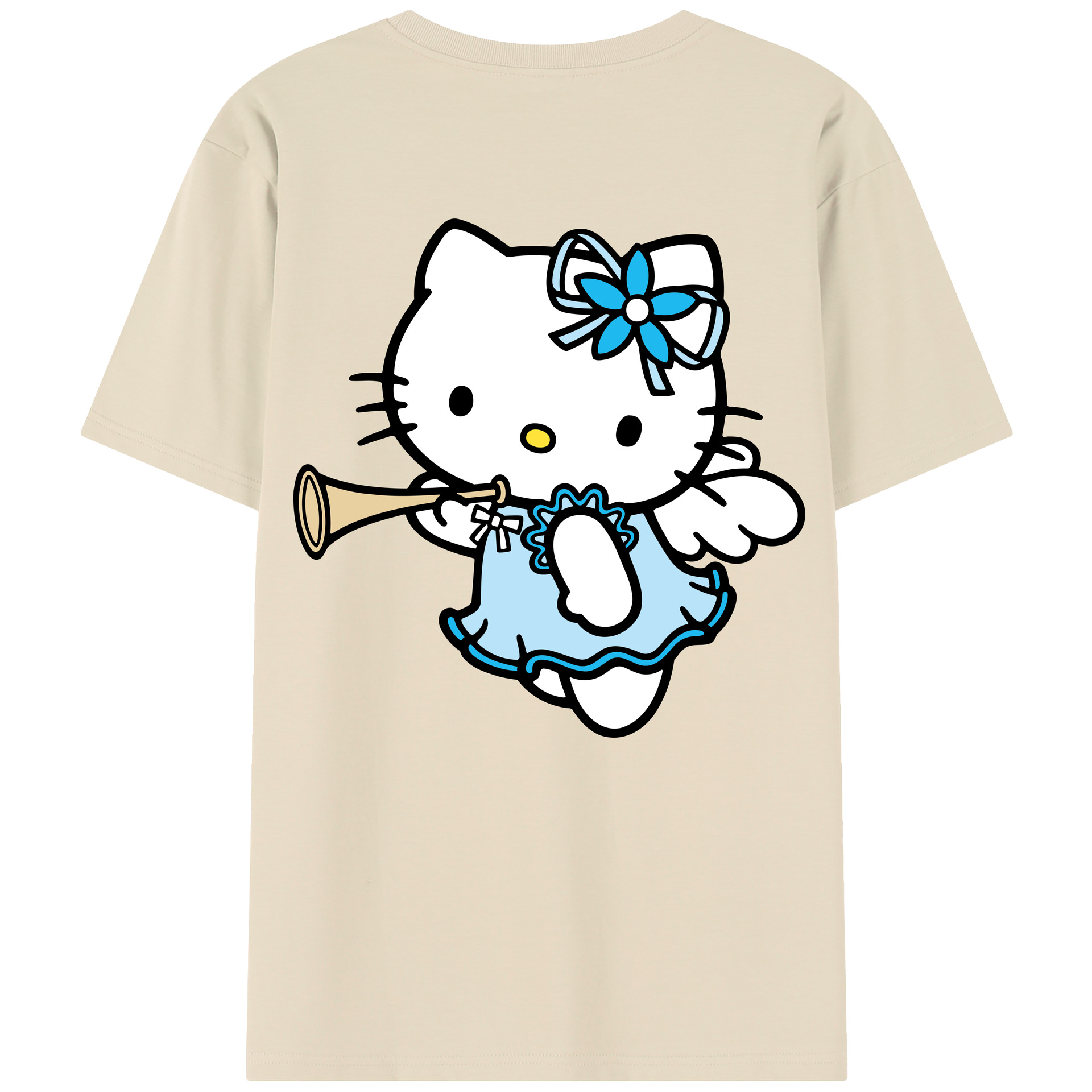（画像用） Hello Kitty ハローキティ 綿100％半袖Tシャツ（背面プリント）