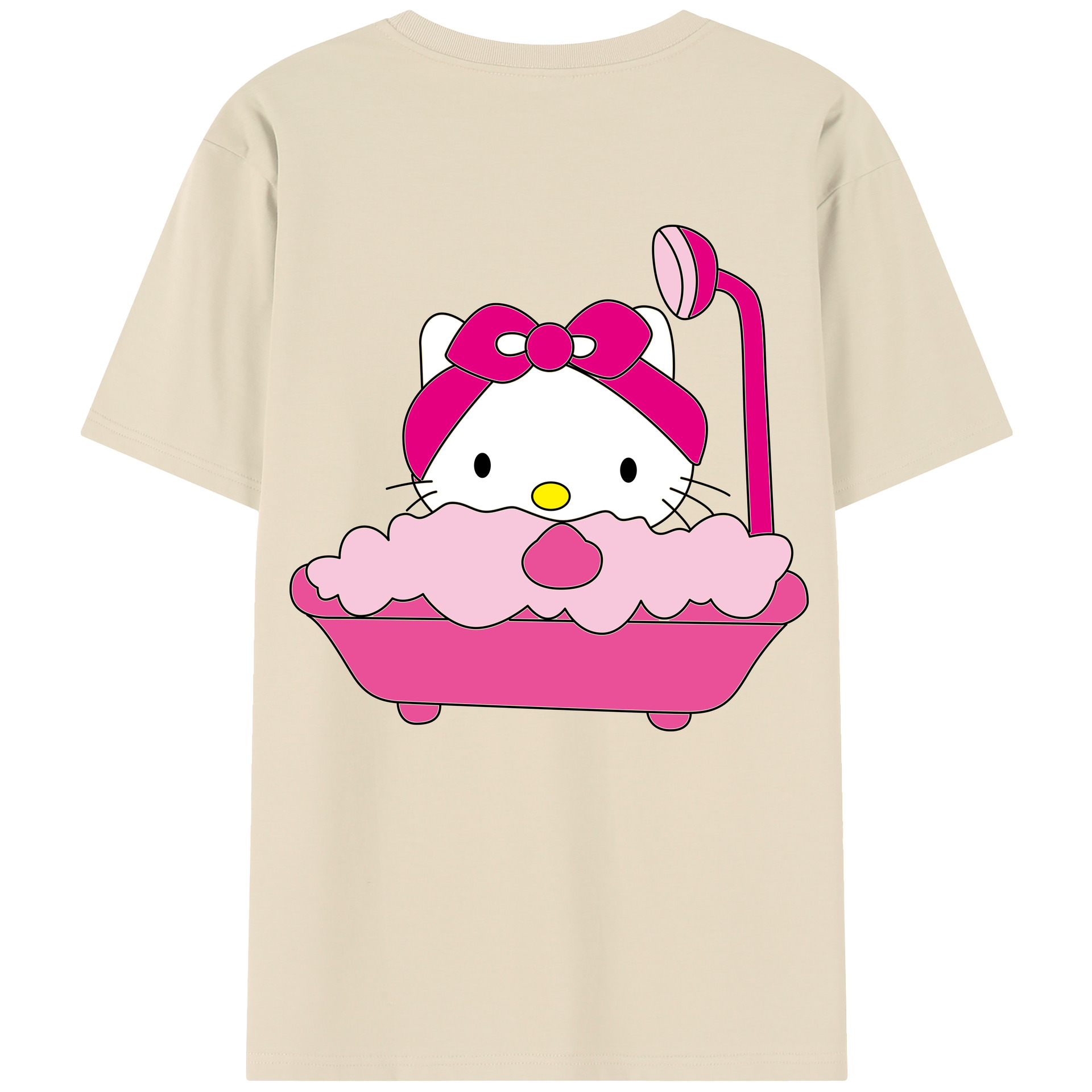 （画像用） Hello Kitty ハローキティ 綿100％半袖Tシャツ（背面プリント）