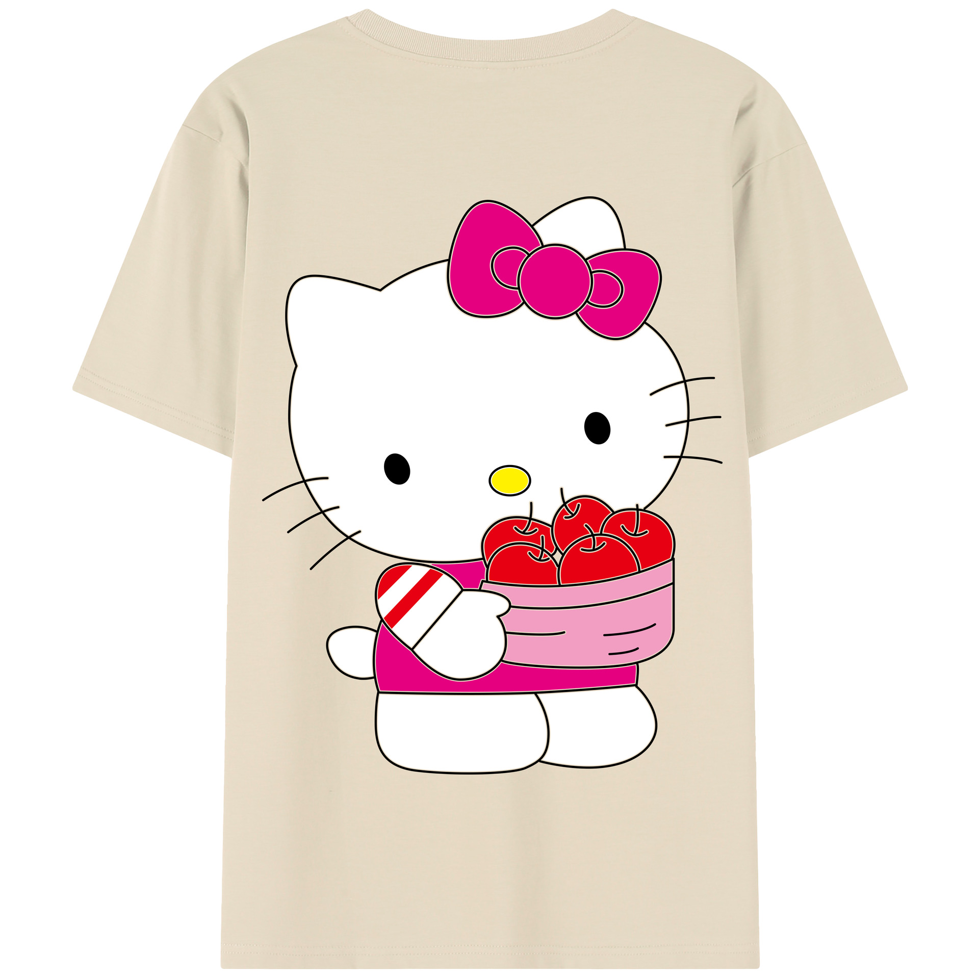 （画像用） Hello Kitty ハローキティ 綿100％半袖Tシャツ（背面プリント）