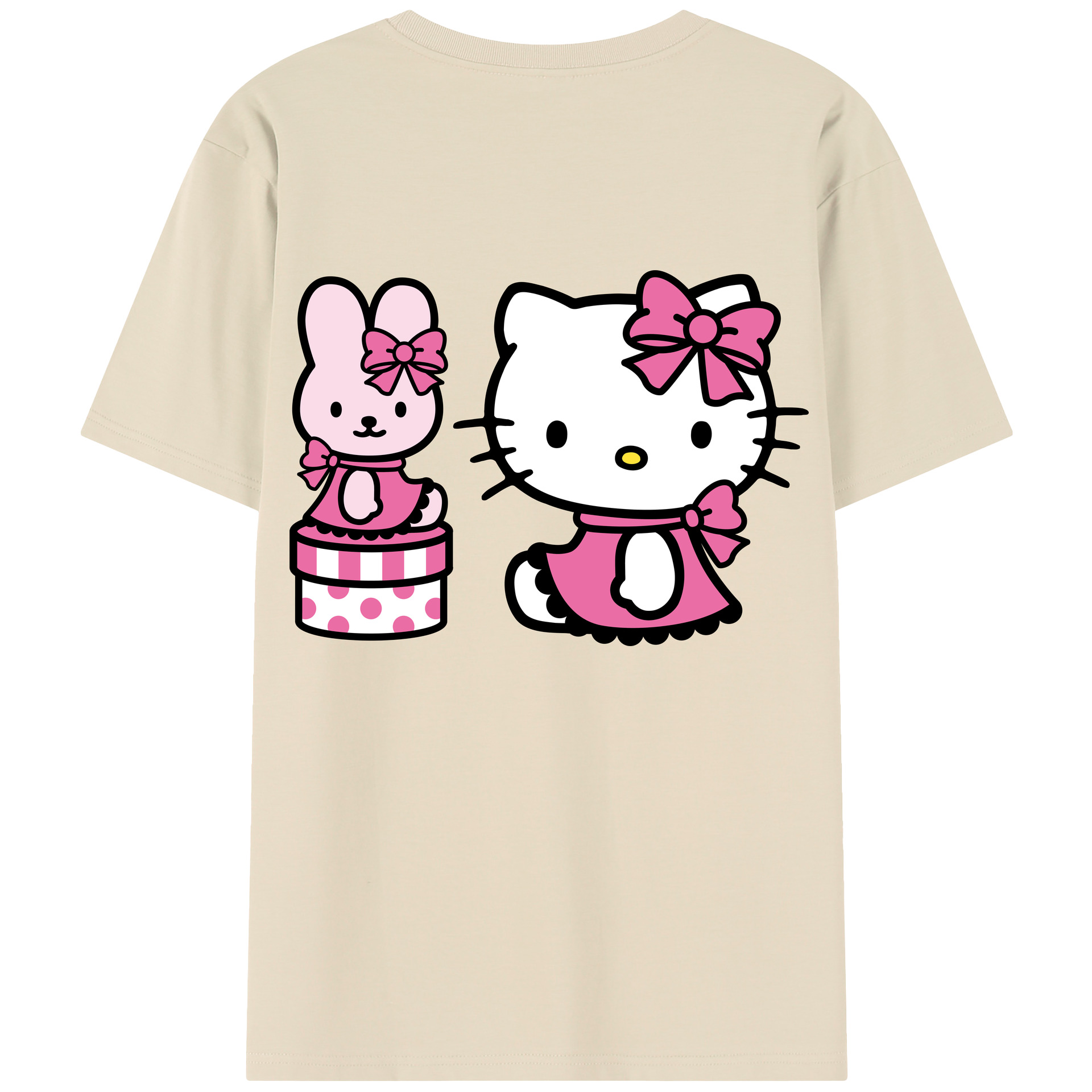 （画像用） Hello Kitty ハローキティ 綿100％半袖Tシャツ（背面プリント）