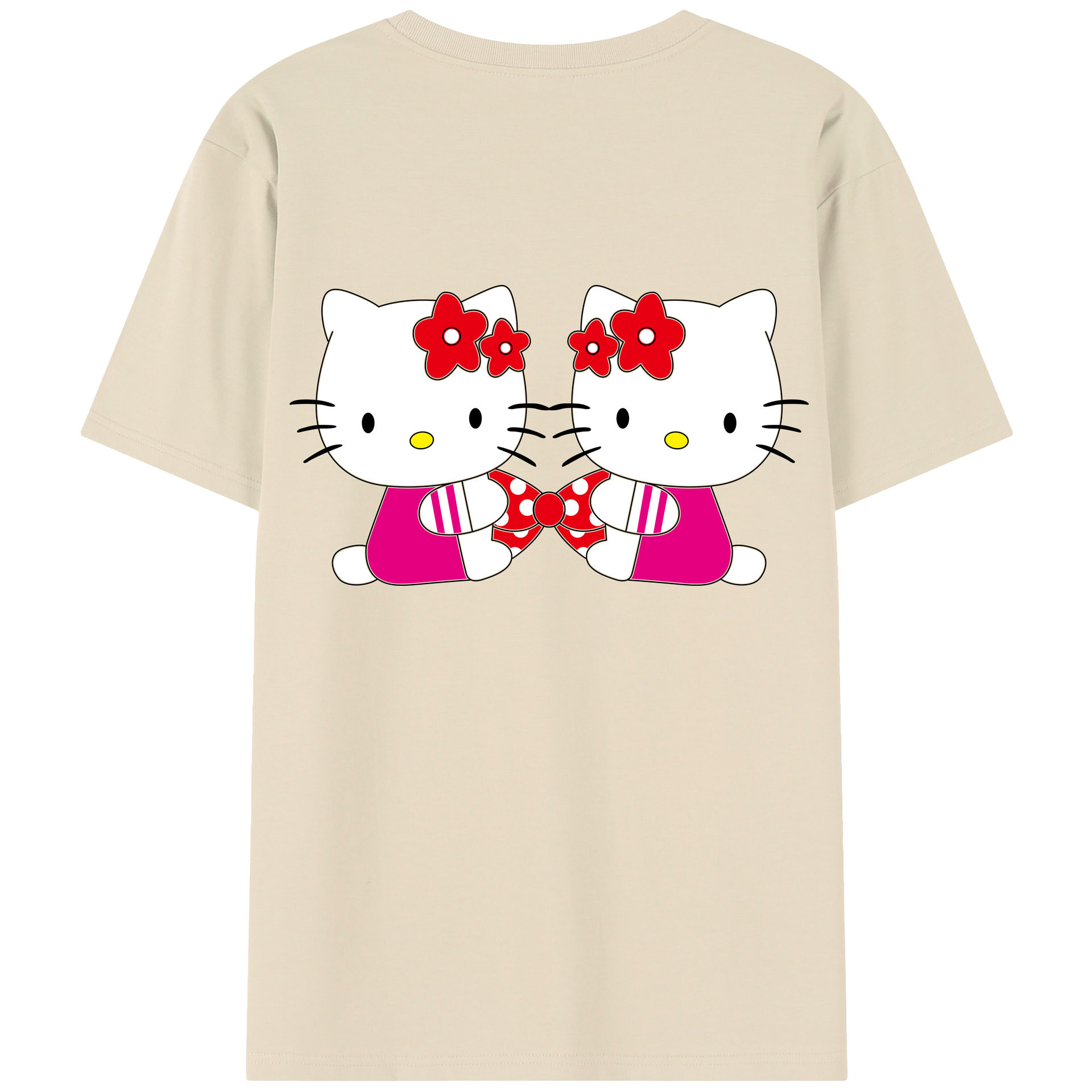 （画像用） Hello Kitty ハローキティ 綿100％半袖Tシャツ（背面プリント）