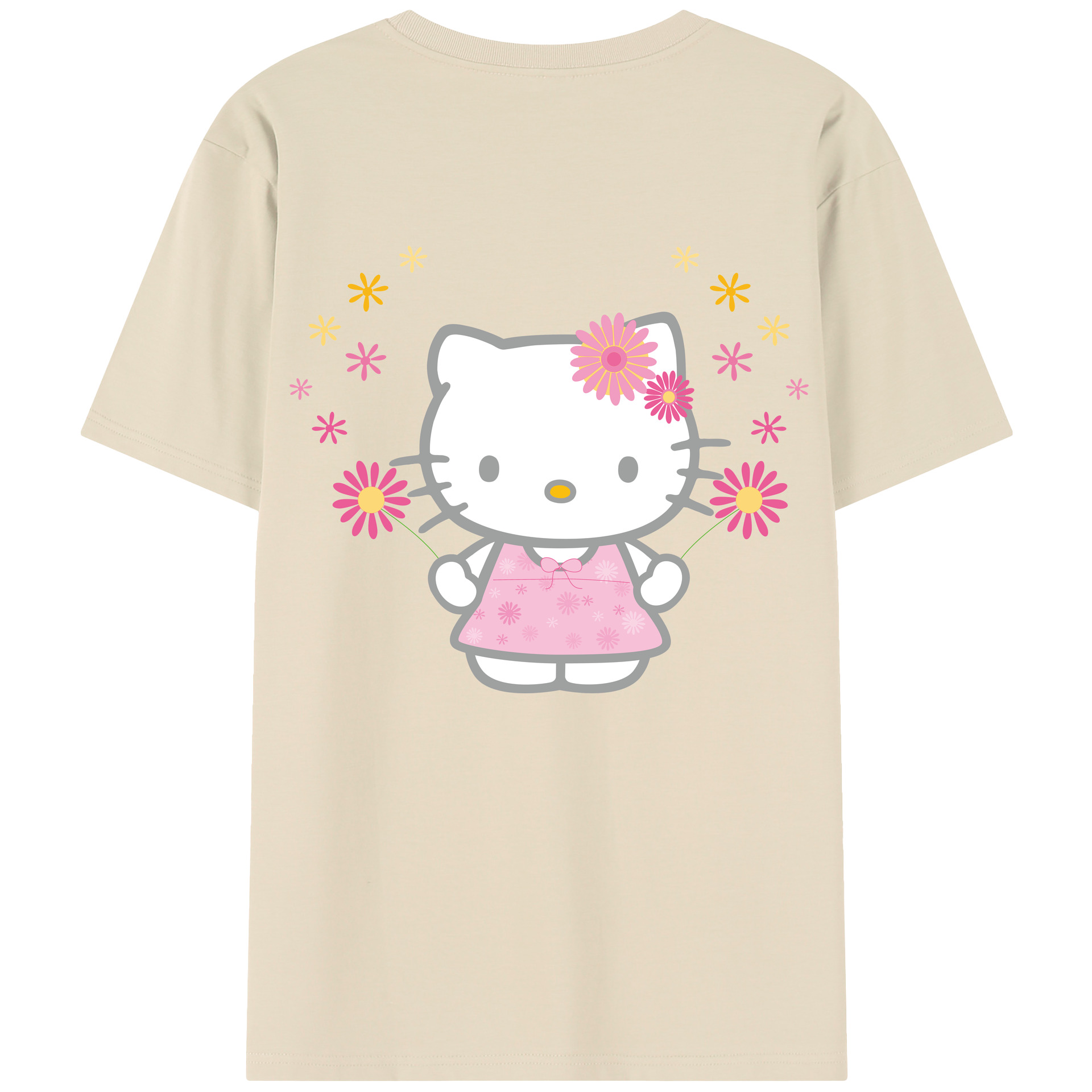 （画像用） Hello Kitty ハローキティ 綿100％半袖Tシャツ（背面プリント）