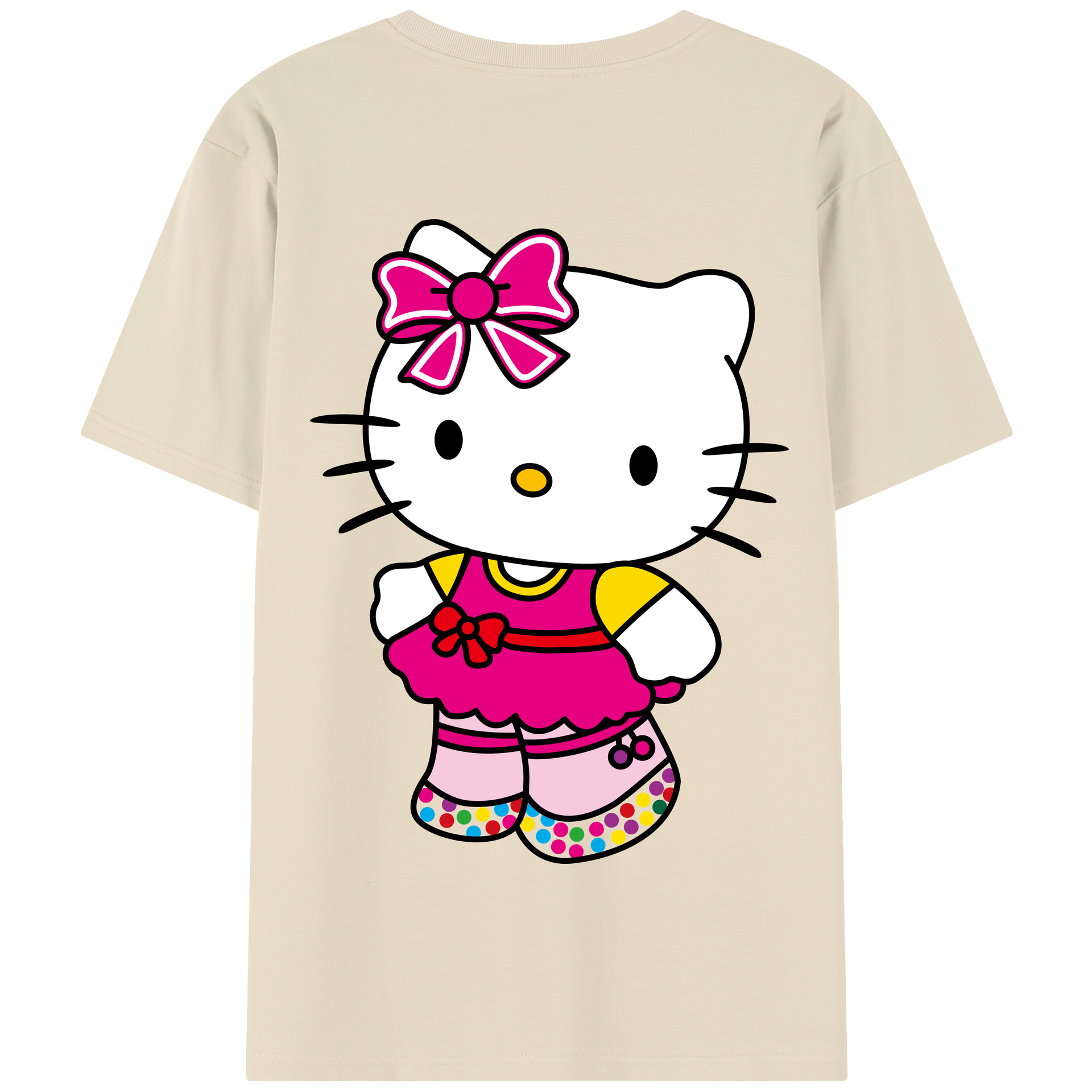 （画像用） Hello Kitty ハローキティ 綿100％半袖Tシャツ（背面プリント）