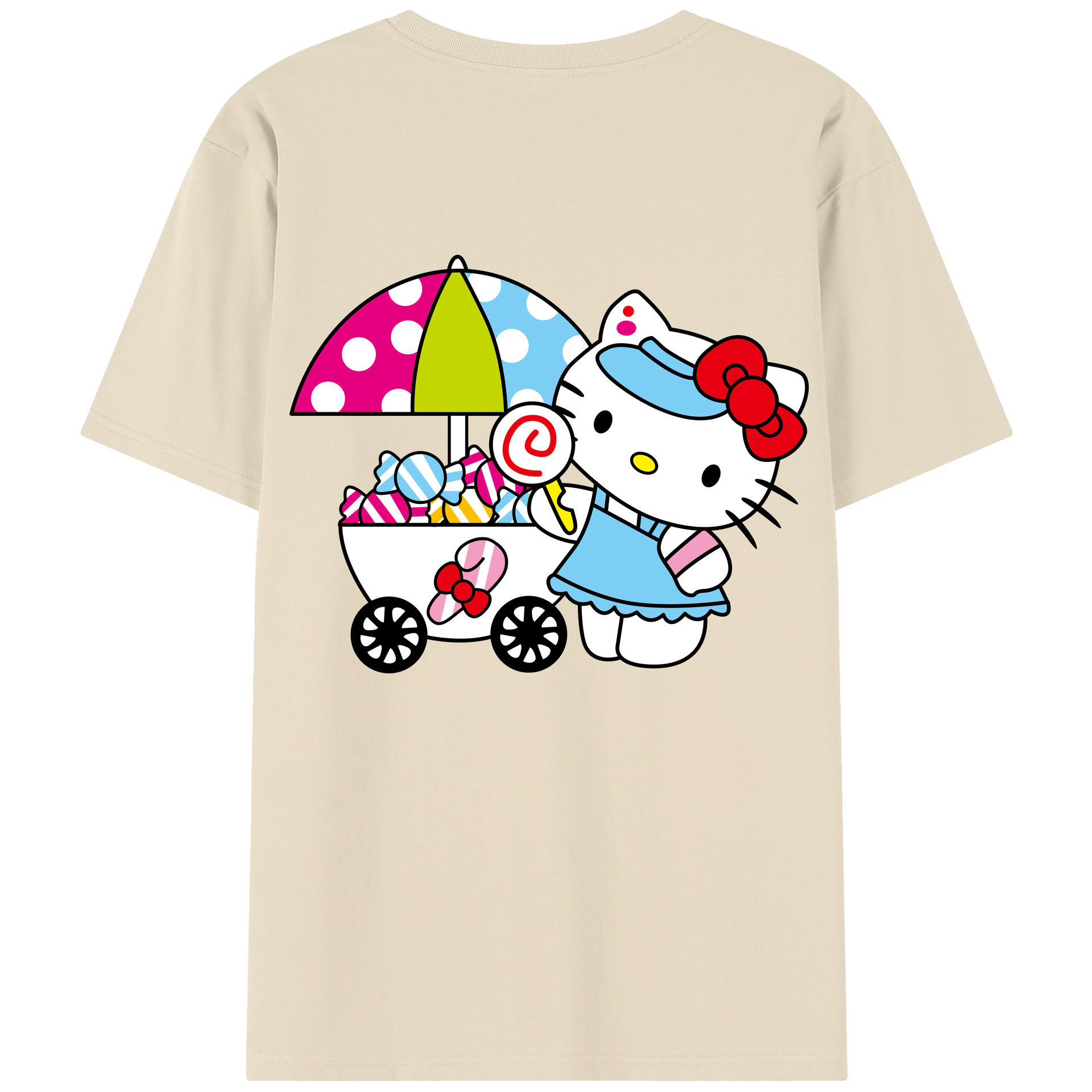（画像用） Hello Kitty ハローキティ 綿100％半袖Tシャツ（背面プリント）