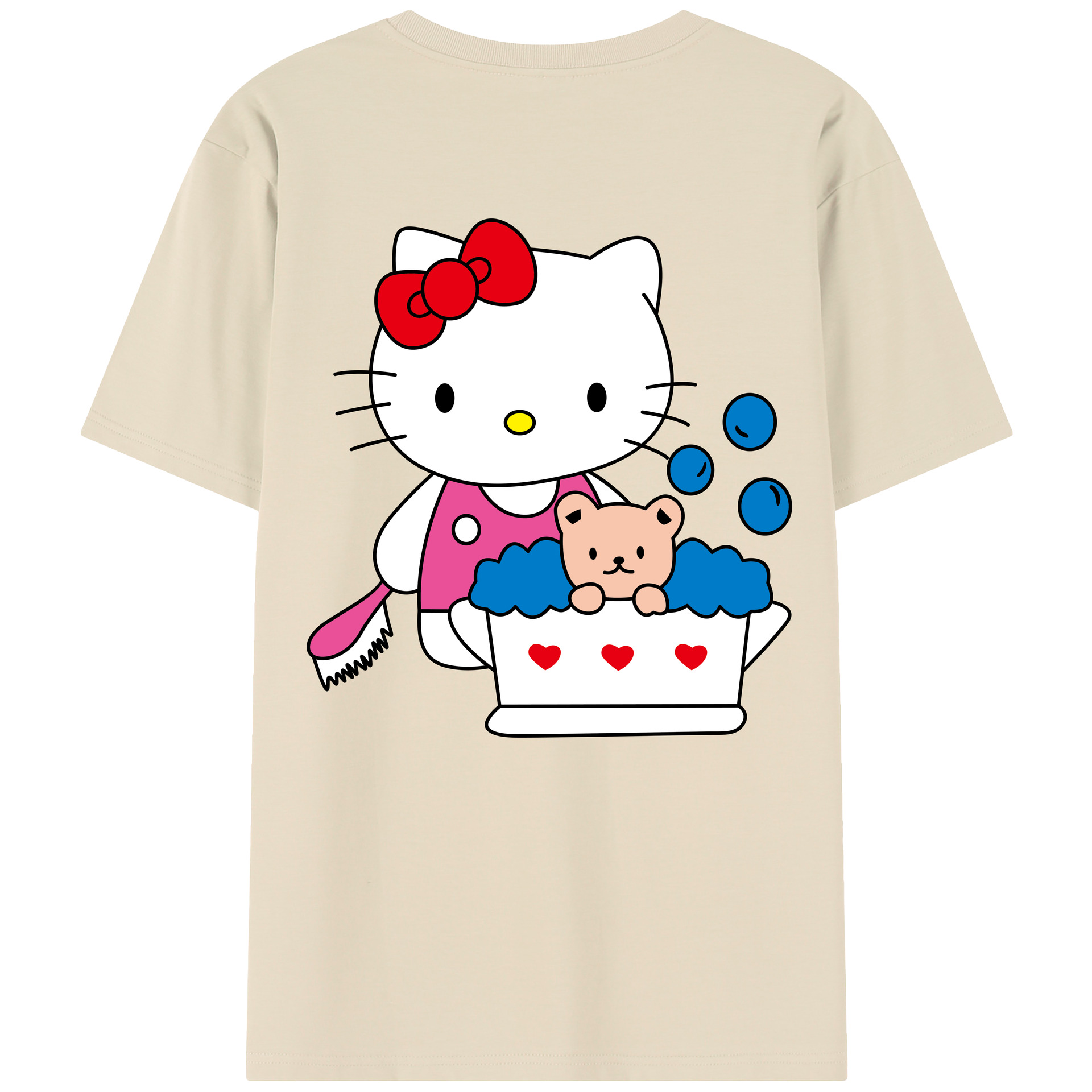 （画像用） Hello Kitty ハローキティ 綿100％半袖Tシャツ（背面プリント）