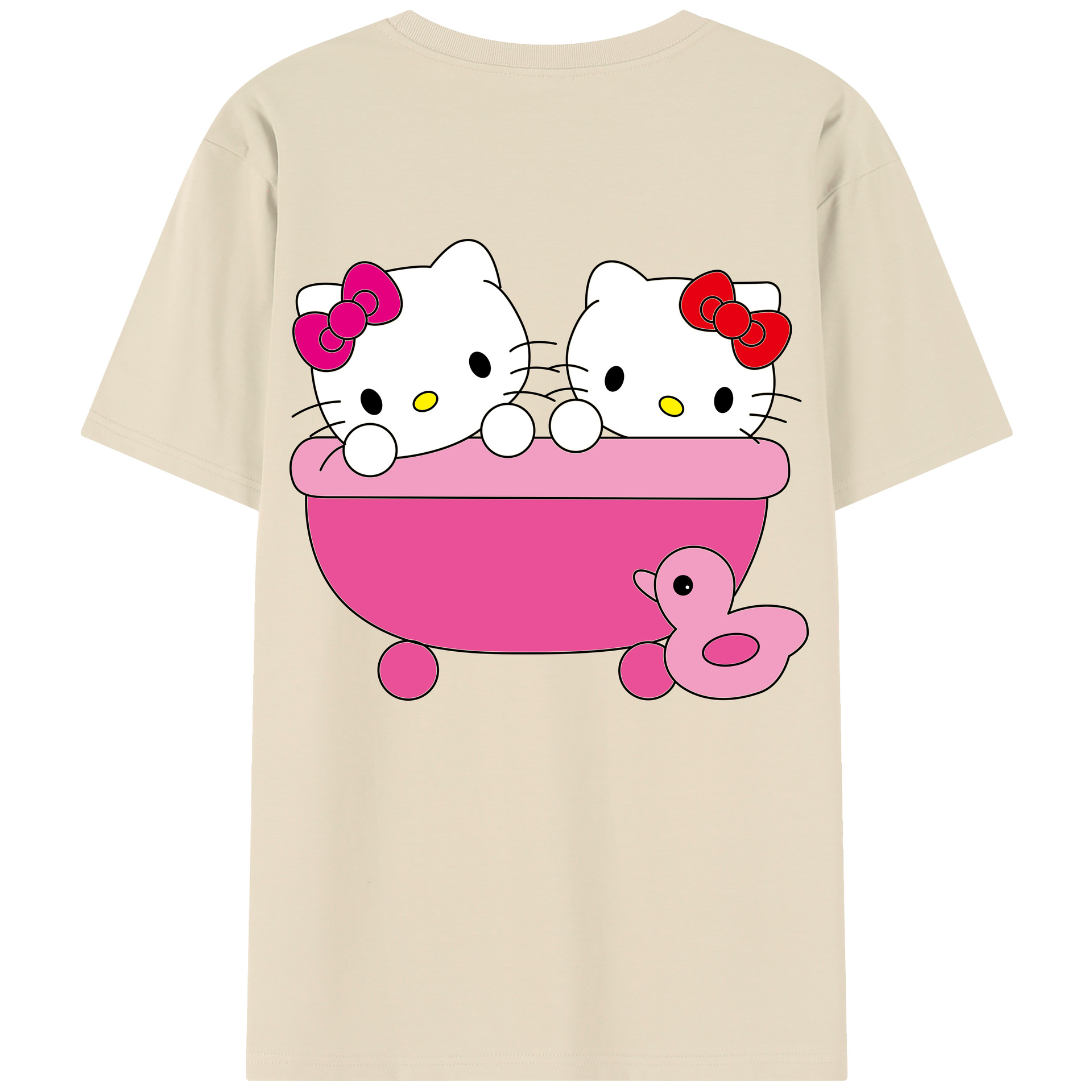 （画像用） Hello Kitty ハローキティ 綿100％半袖Tシャツ（背面プリント）
