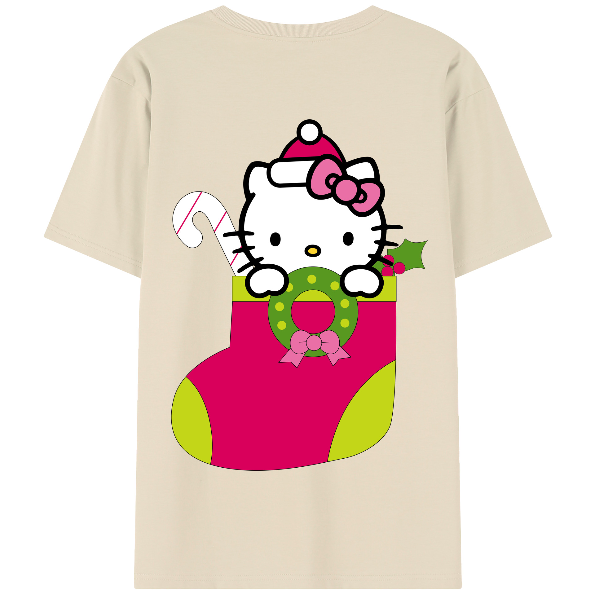 （画像用） Hello Kitty ハローキティ 綿100％半袖Tシャツ（背面プリント）