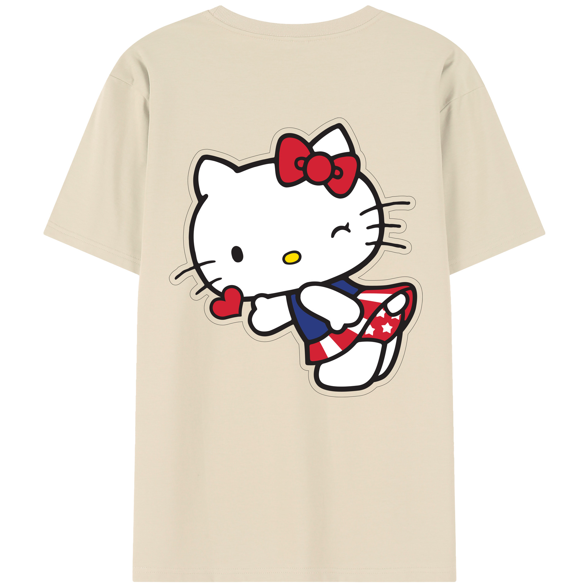 （画像用） Hello Kitty ハローキティ 綿100％半袖Tシャツ（背面プリント）