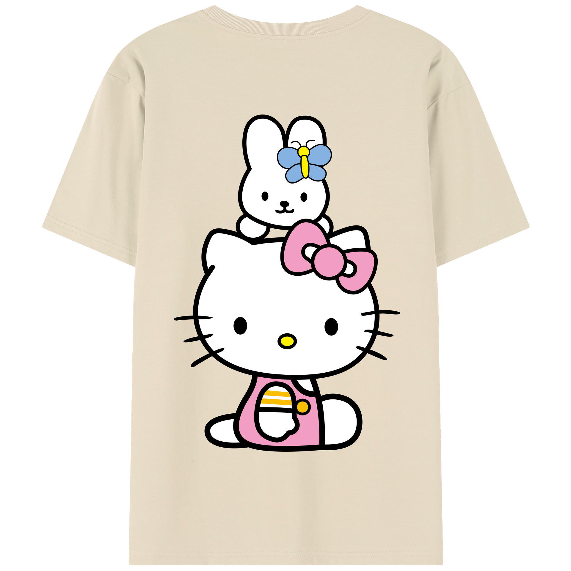 （画像用） Hello Kitty ハローキティ 綿100％半袖Tシャツ（背面プリント）