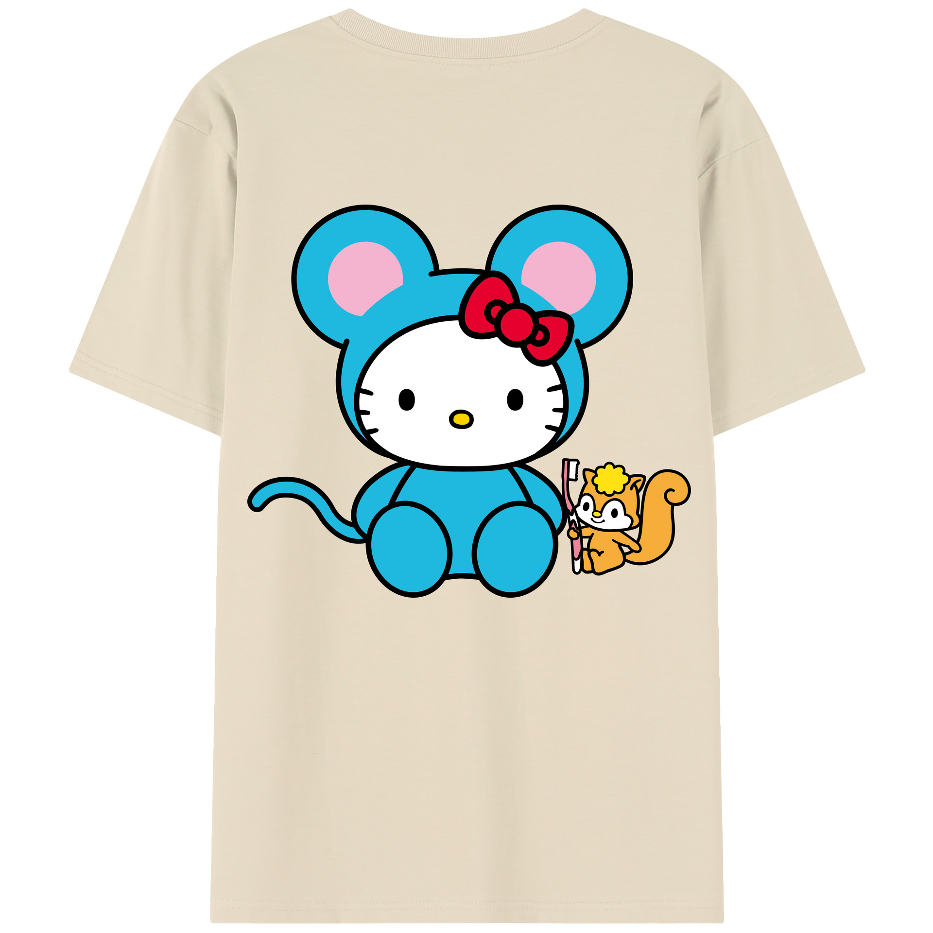（画像用） Hello Kitty ハローキティ 綿100％半袖Tシャツ（背面プリント）