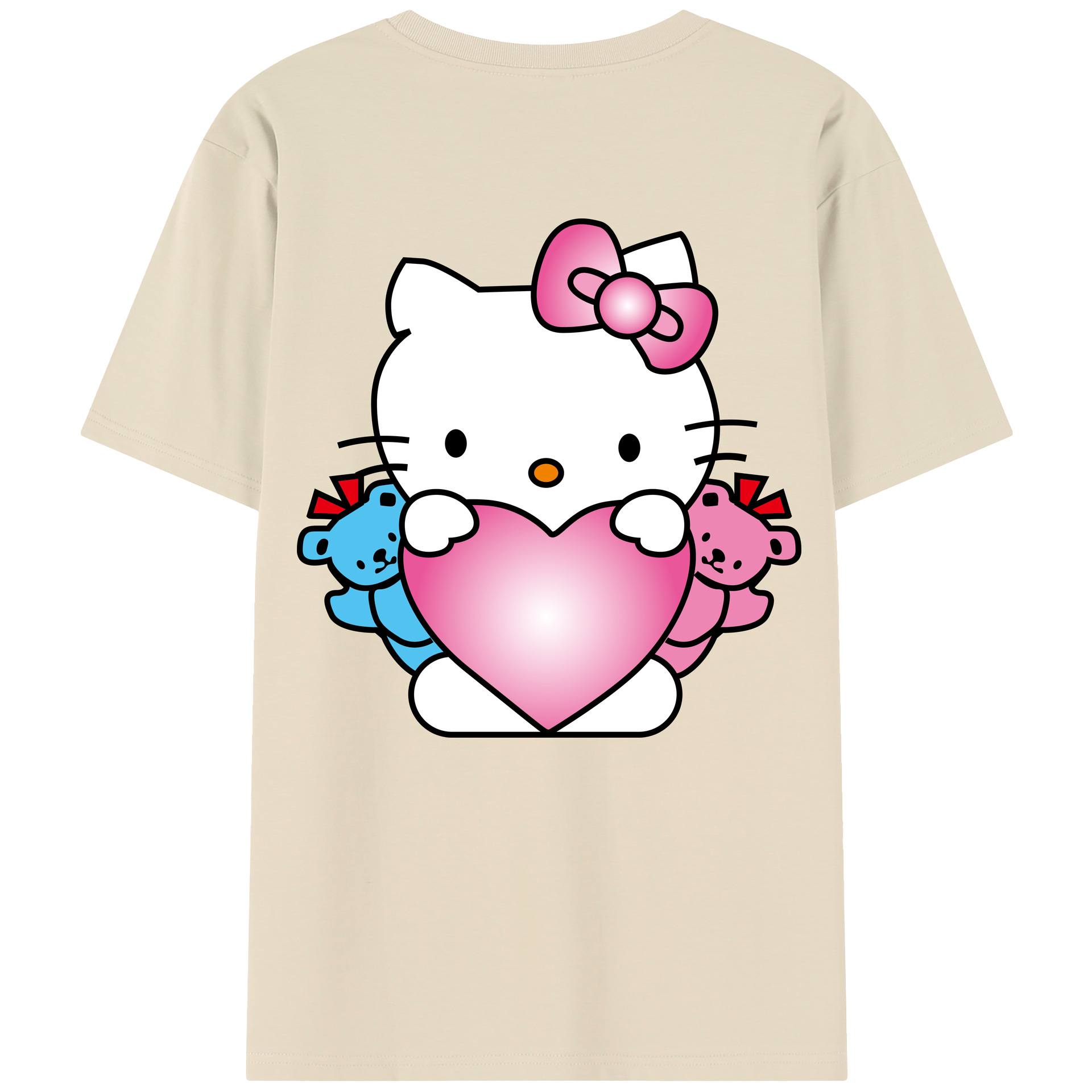 （画像用） Hello Kitty ハローキティ 綿100％半袖Tシャツ（背面プリント）