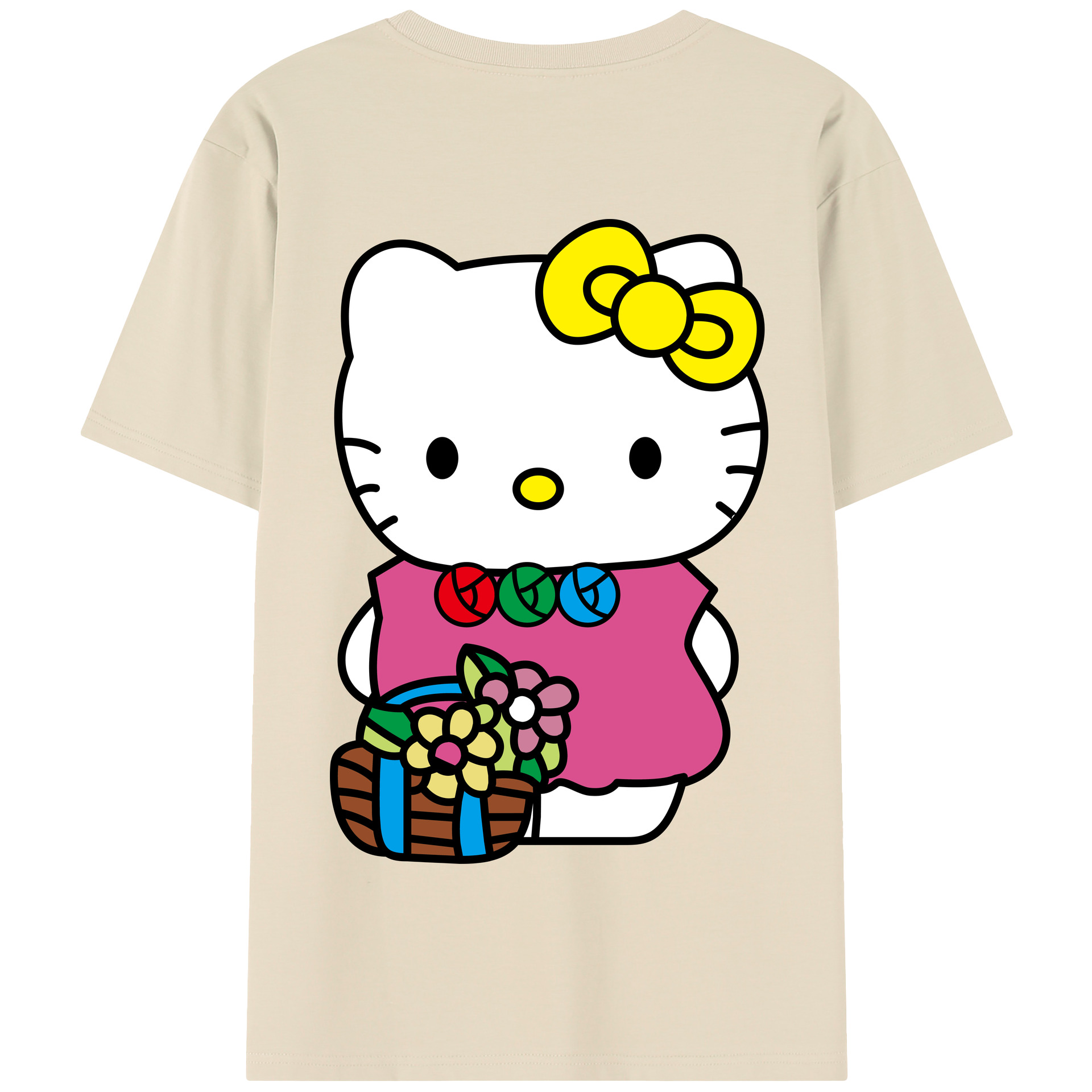 （画像用） Hello Kitty ハローキティ 綿100％半袖Tシャツ（背面プリント）