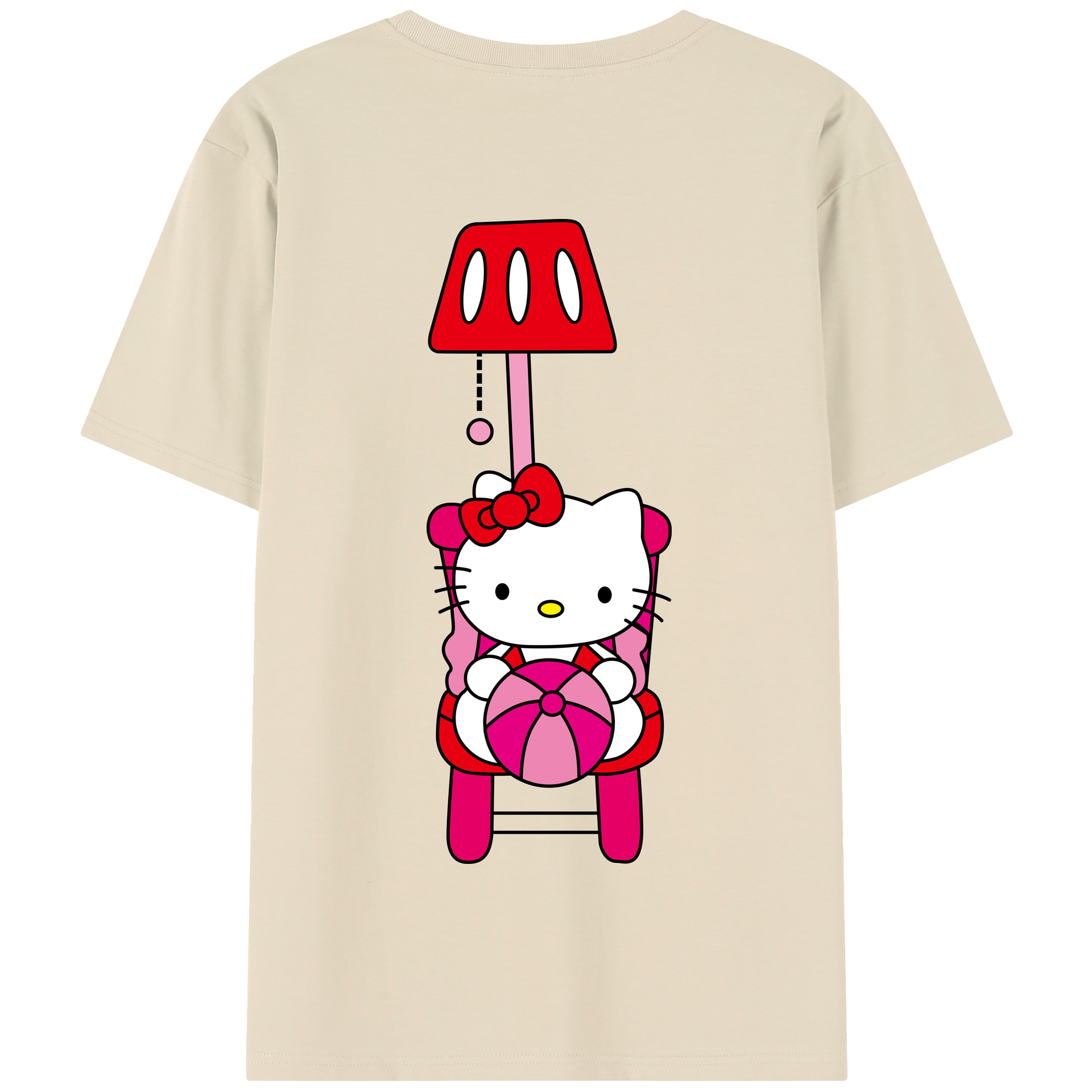 （画像用） Hello Kitty ハローキティ 綿100％半袖Tシャツ（背面プリント）