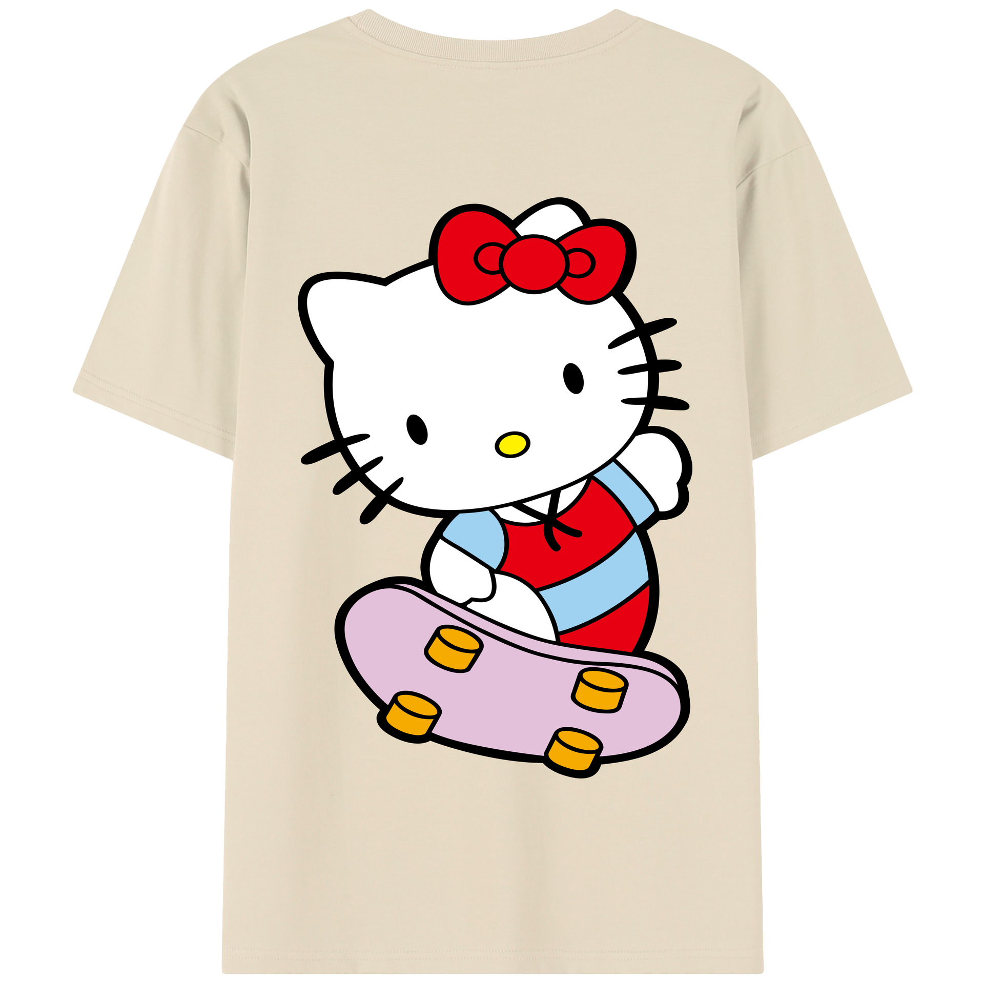 （画像用） Hello Kitty ハローキティ 綿100％半袖Tシャツ（背面プリント）