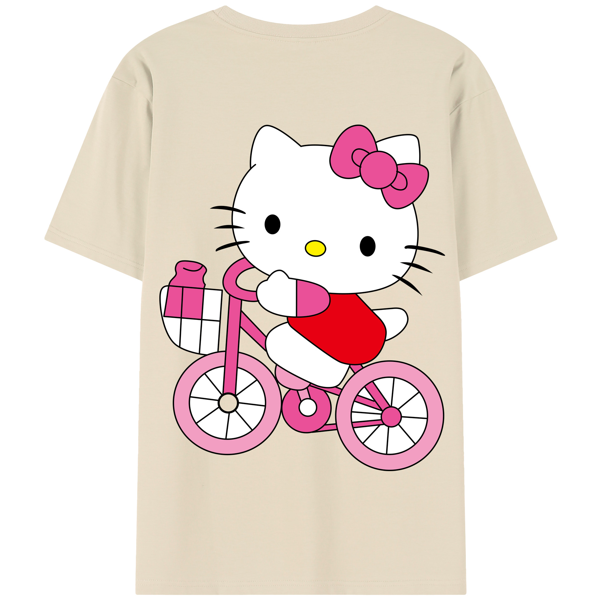 （画像用） Hello Kitty ハローキティ 綿100％半袖Tシャツ（背面プリント）