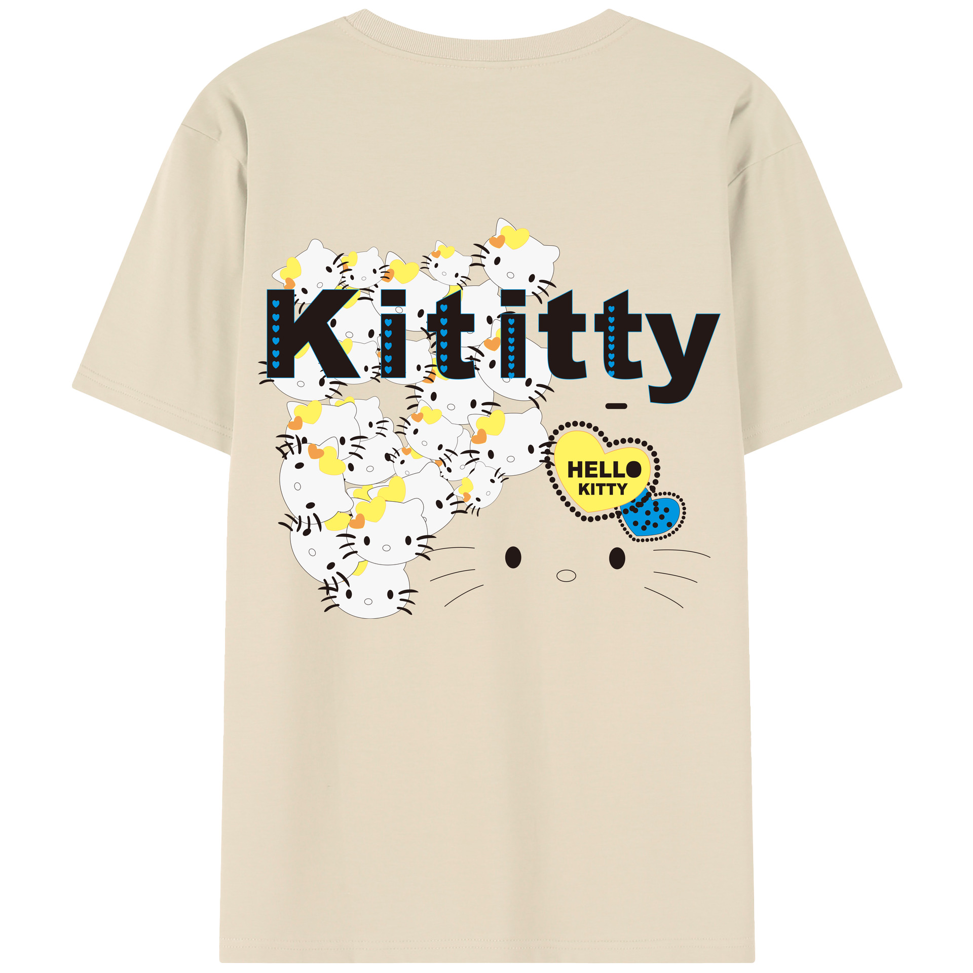 （画像用） Hello Kitty ハローキティ 綿100％半袖Tシャツ（背面プリント）