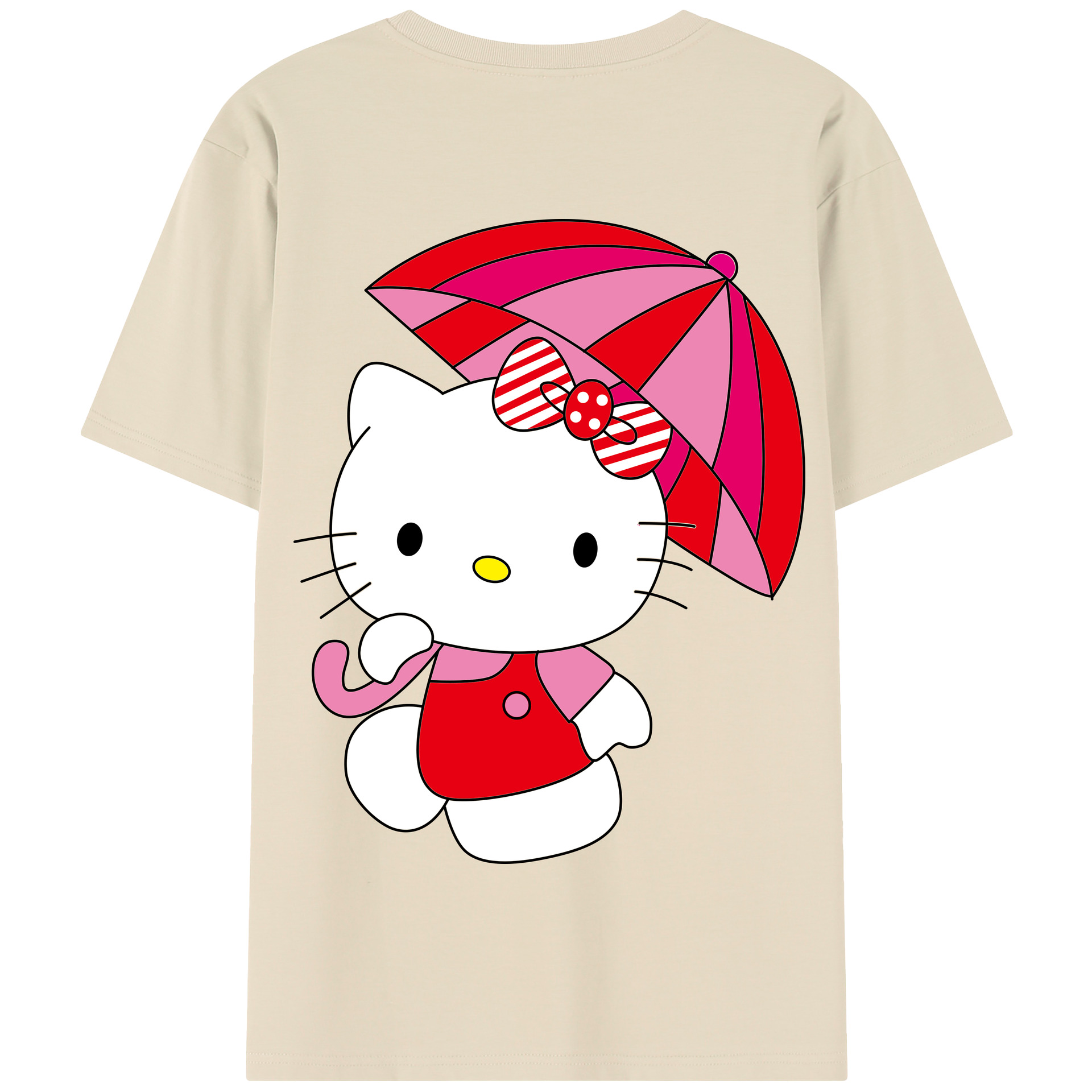 （画像用） Hello Kitty ハローキティ 綿100％半袖Tシャツ（背面プリント）