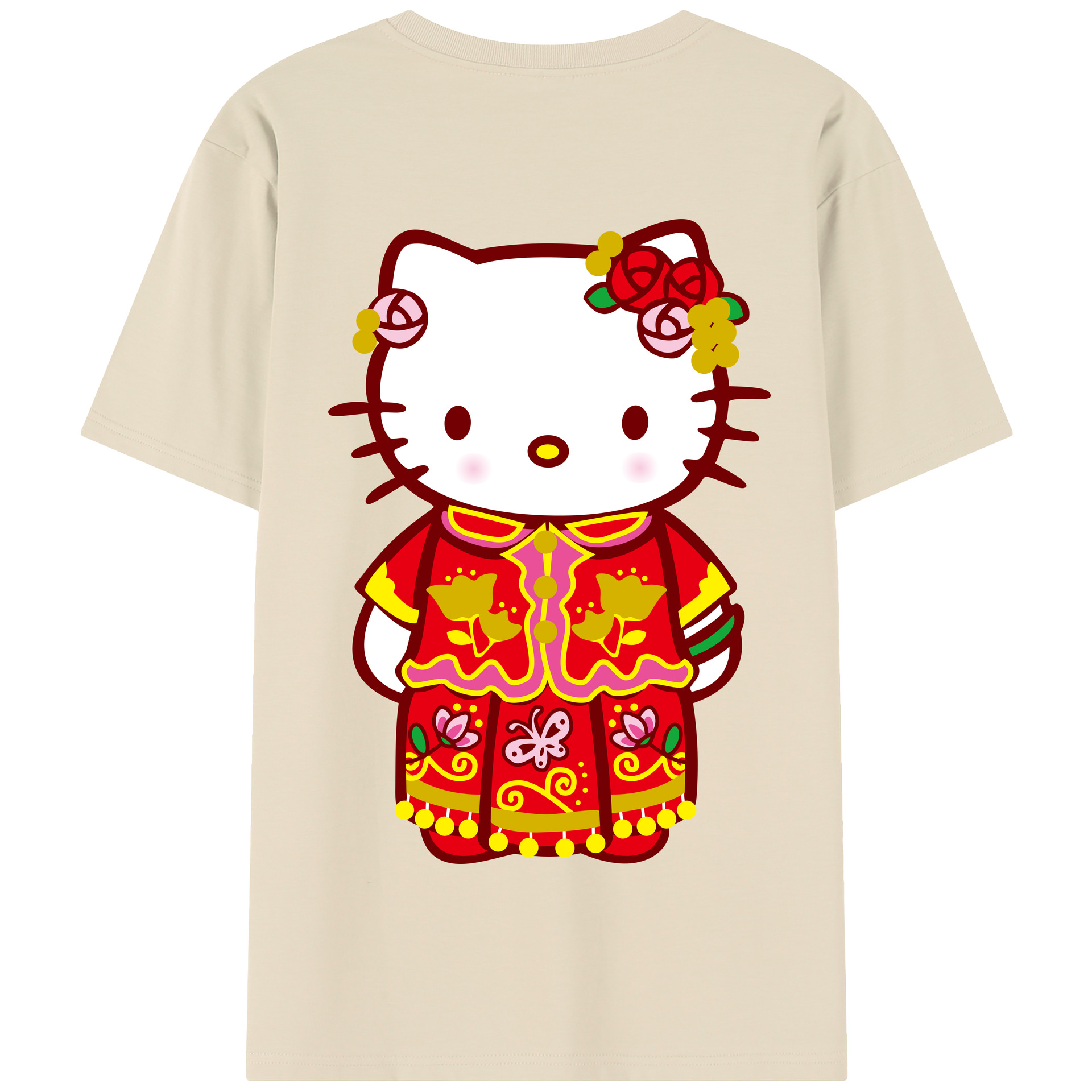 （画像用） Hello Kitty ハローキティ 綿100％半袖Tシャツ（背面プリント）