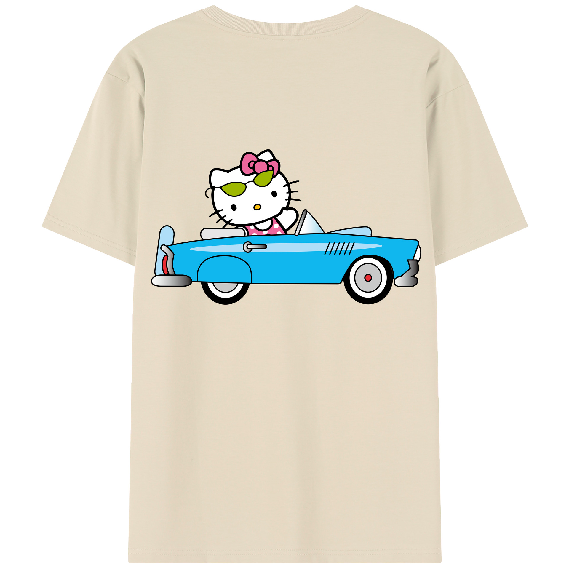（画像用） Hello Kitty ハローキティ 綿100％半袖Tシャツ（背面プリント）