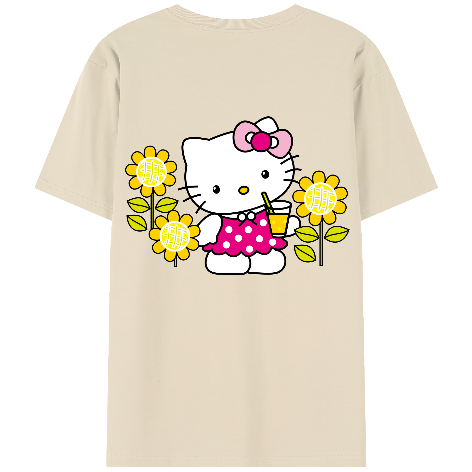 （画像用） Hello Kitty ハローキティ 綿100％半袖Tシャツ（背面プリント）