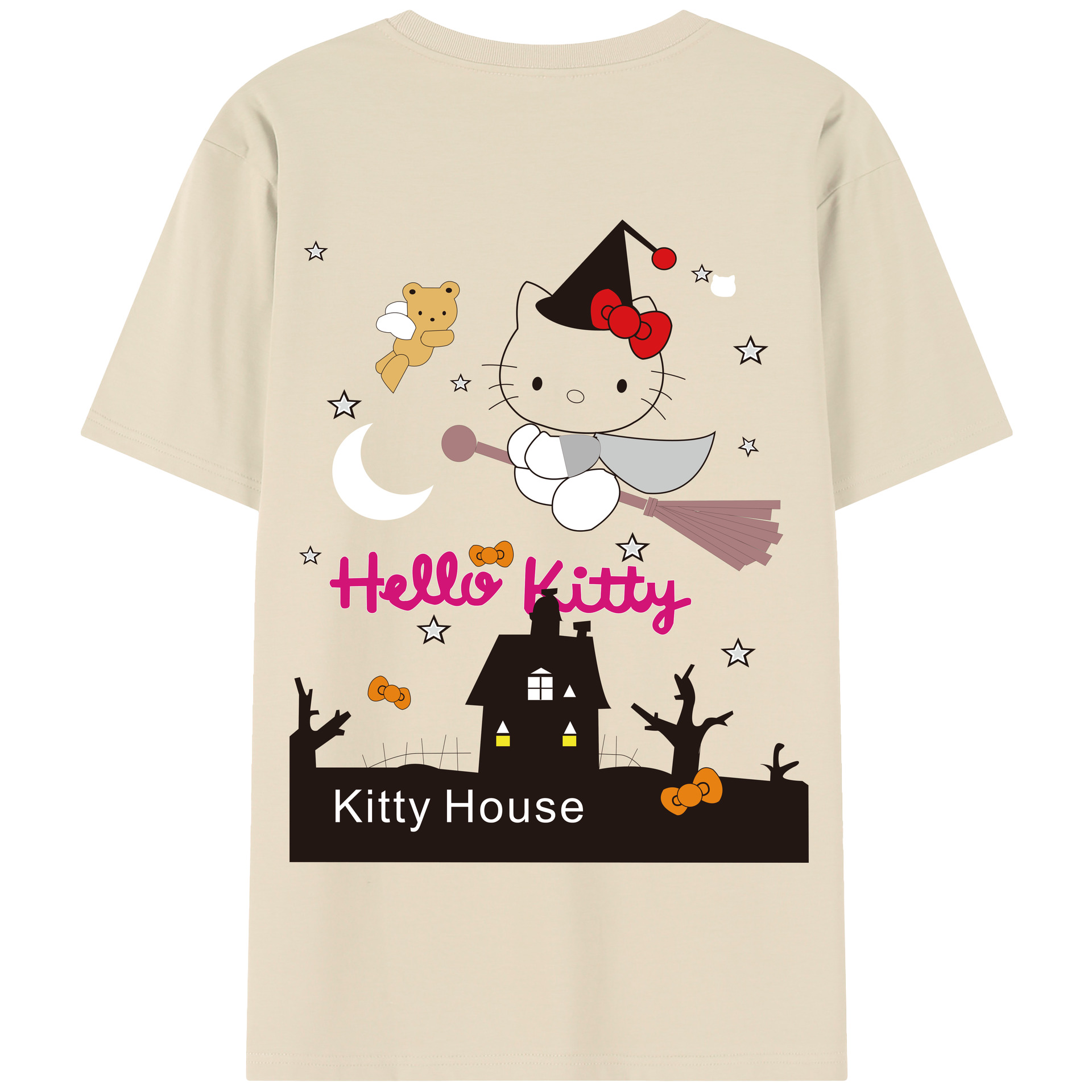 （画像用） Hello Kitty ハローキティ 綿100％半袖Tシャツ（背面プリント）