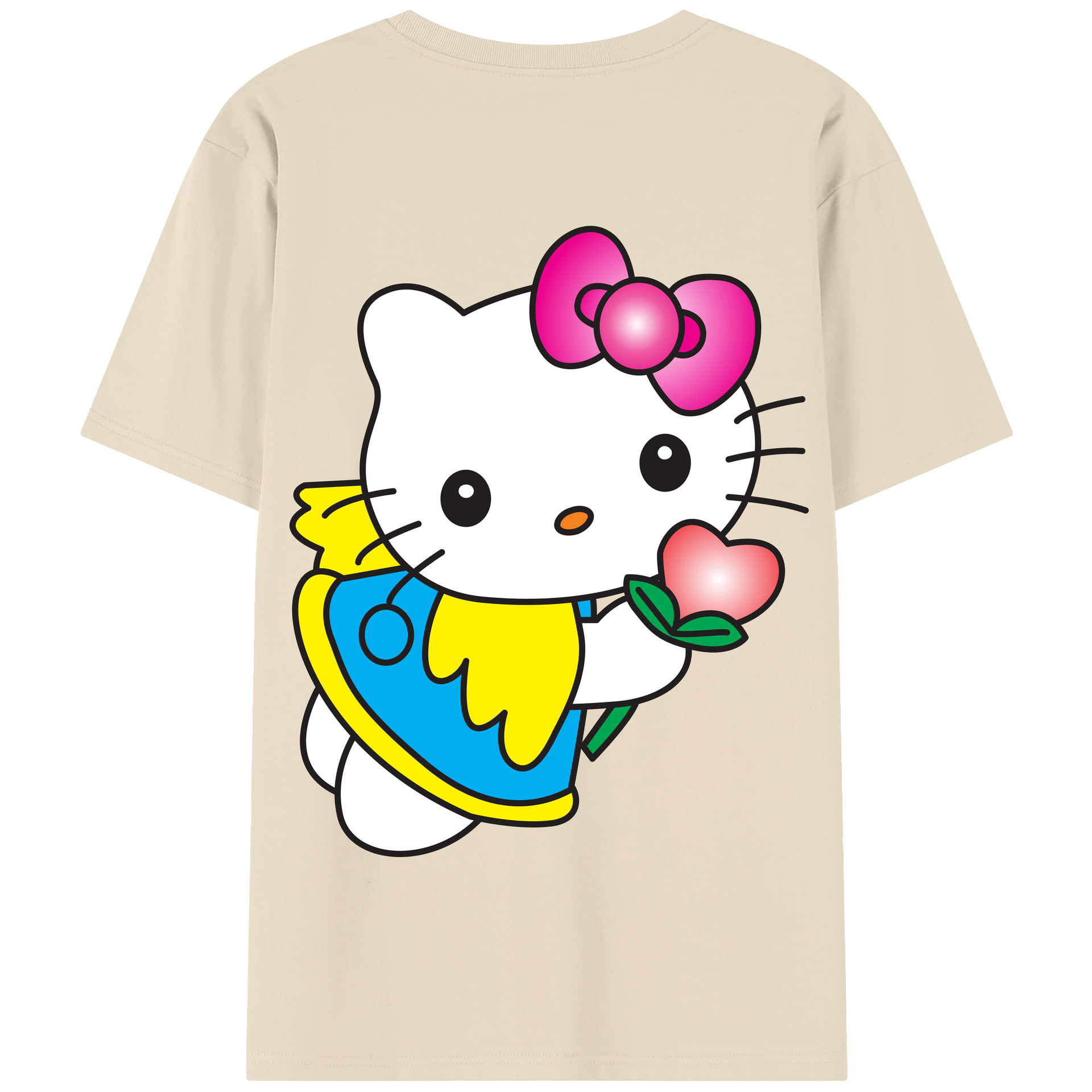 （画像用） Hello Kitty ハローキティ 綿100％半袖Tシャツ（背面プリント）