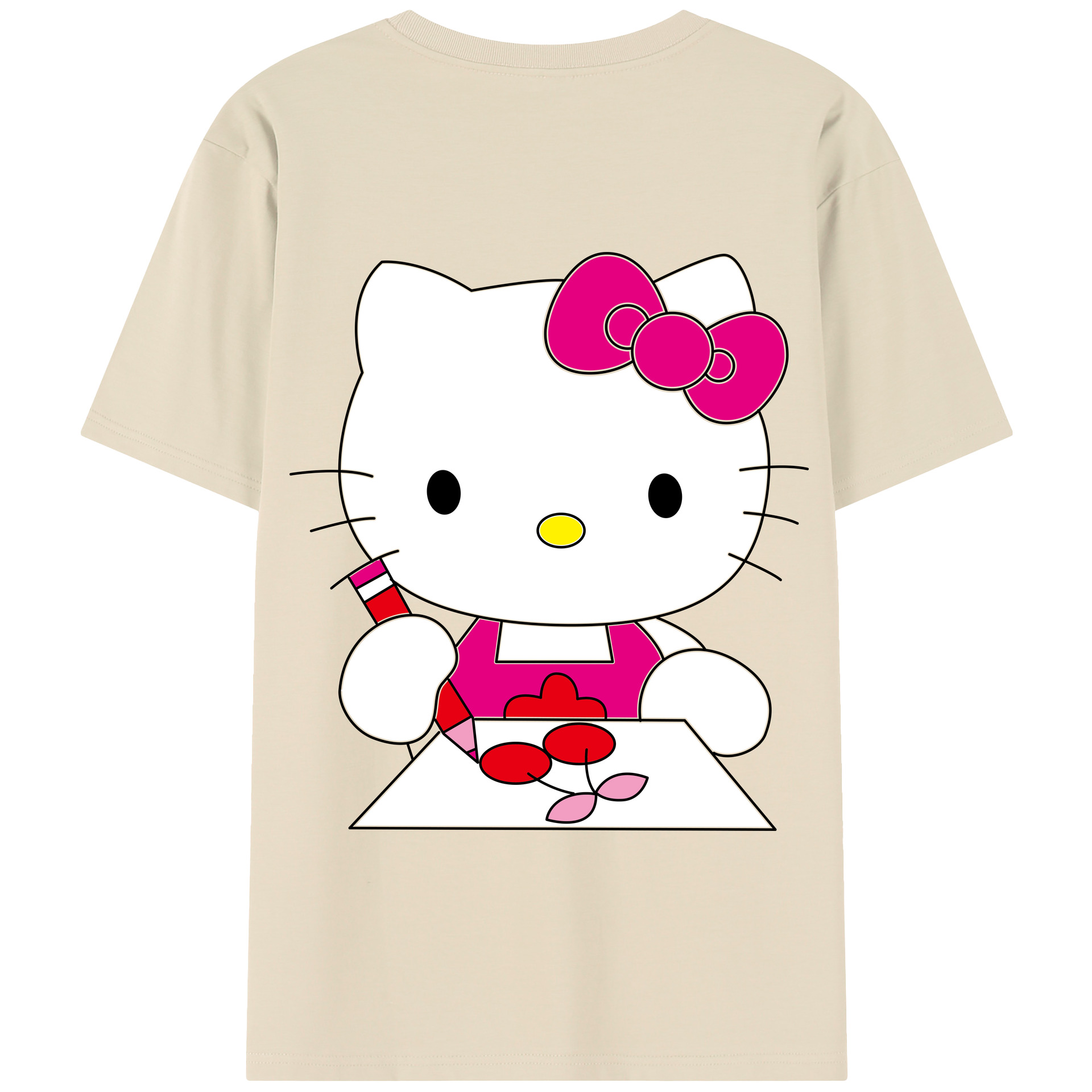 （画像用） Hello Kitty ハローキティ 綿100％半袖Tシャツ（背面プリント）