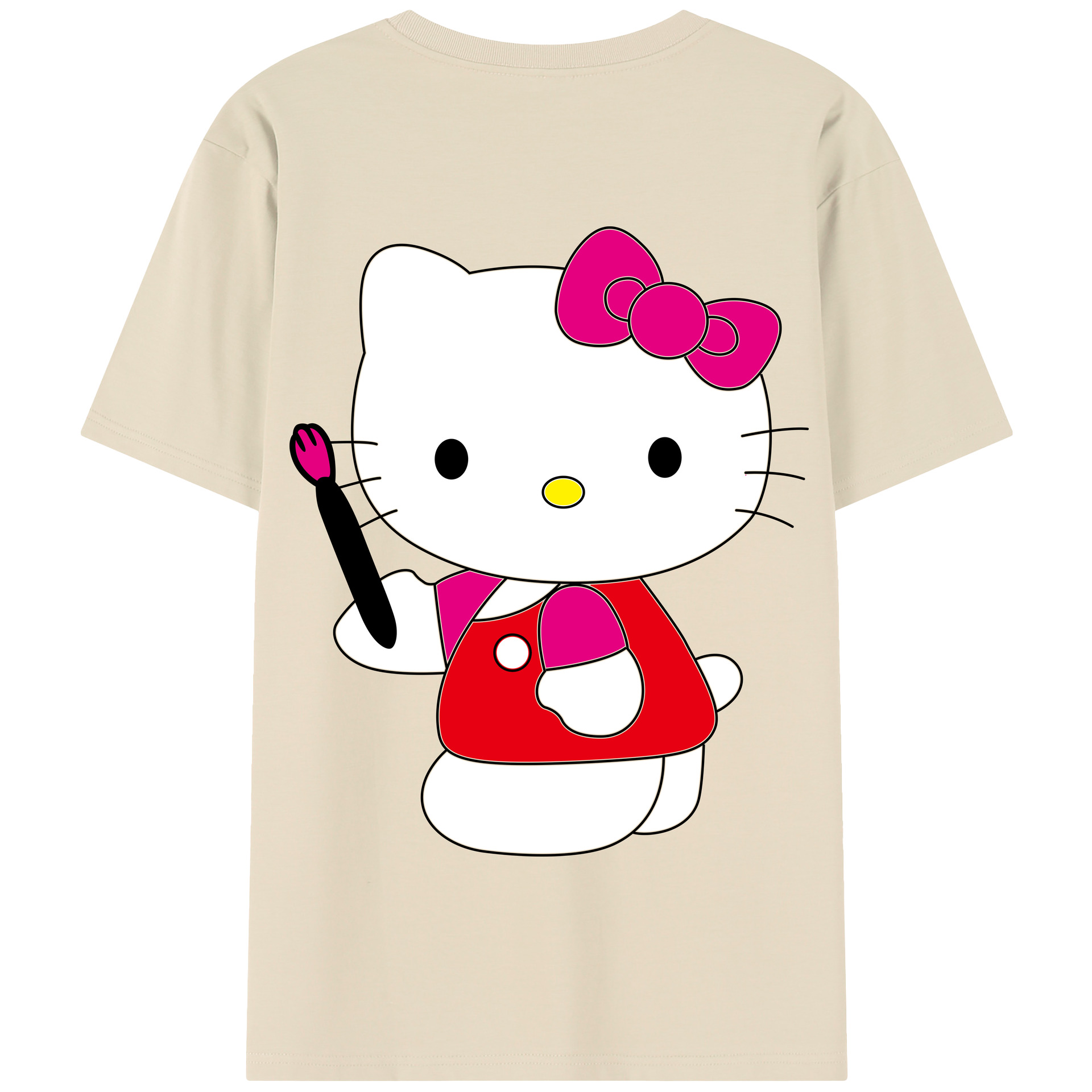 （画像用） Hello Kitty ハローキティ 綿100％半袖Tシャツ（背面プリント）