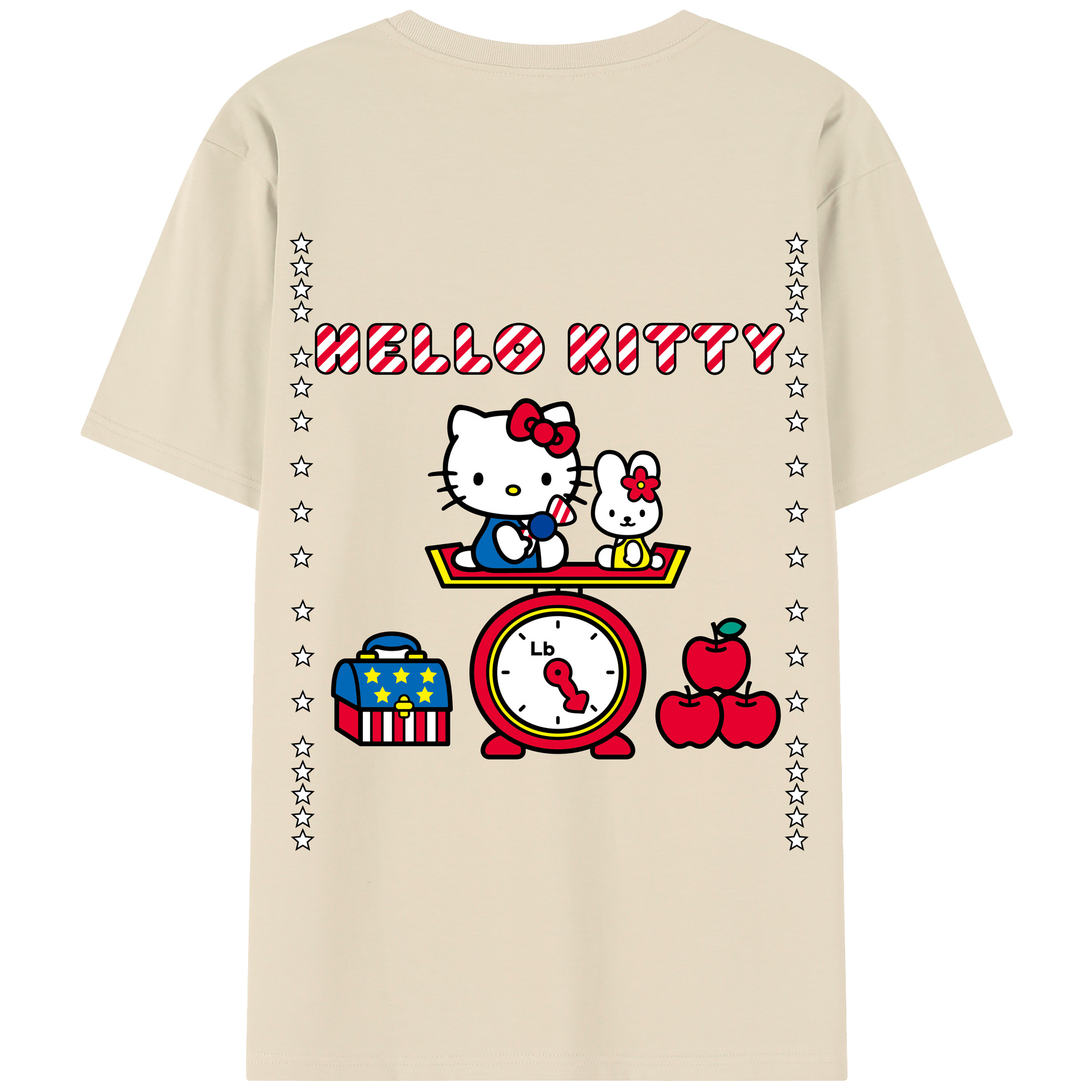 （画像用） Hello Kitty ハローキティ 綿100％半袖Tシャツ（背面プリント）