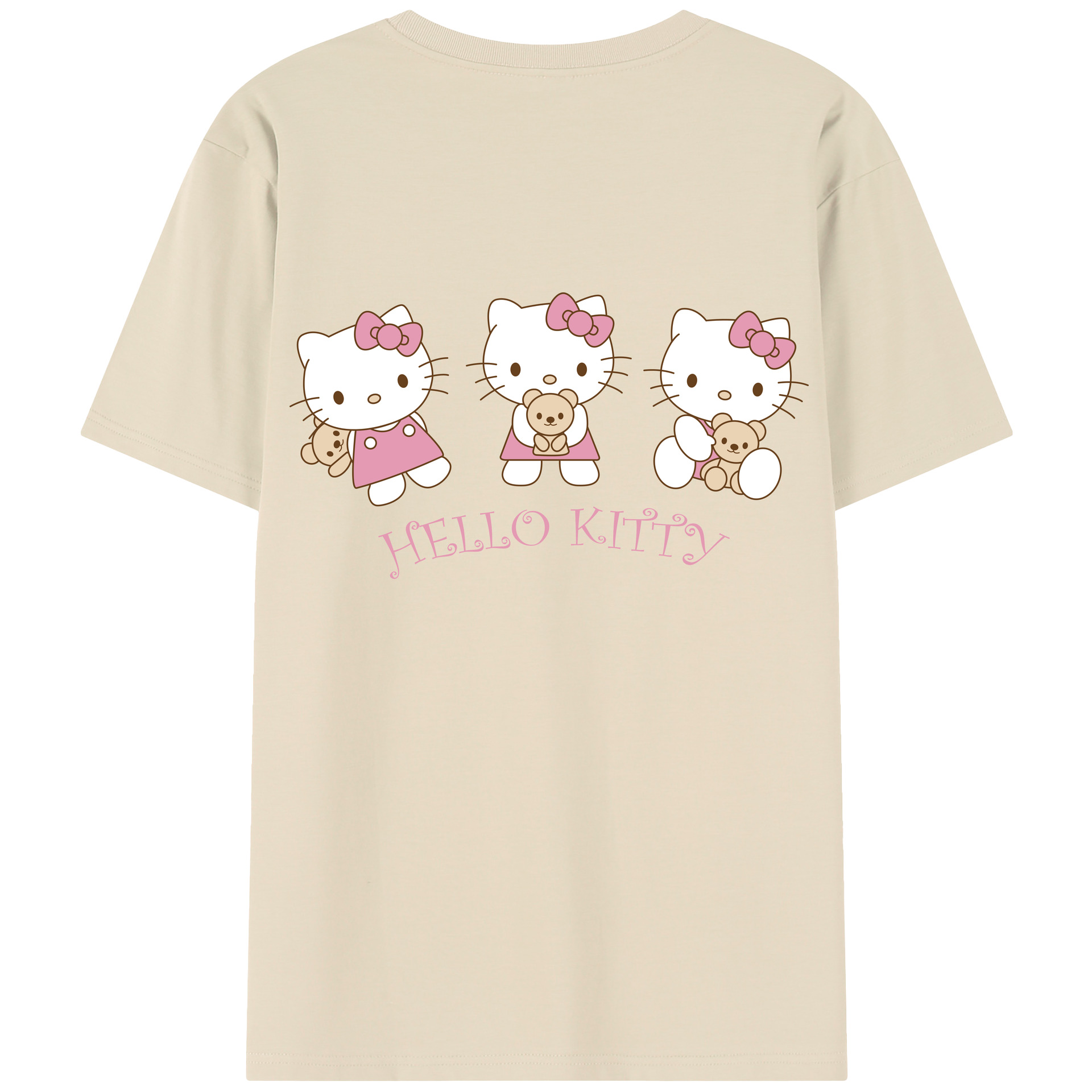 （画像用） Hello Kitty ハローキティ 綿100％半袖Tシャツ（背面プリント）