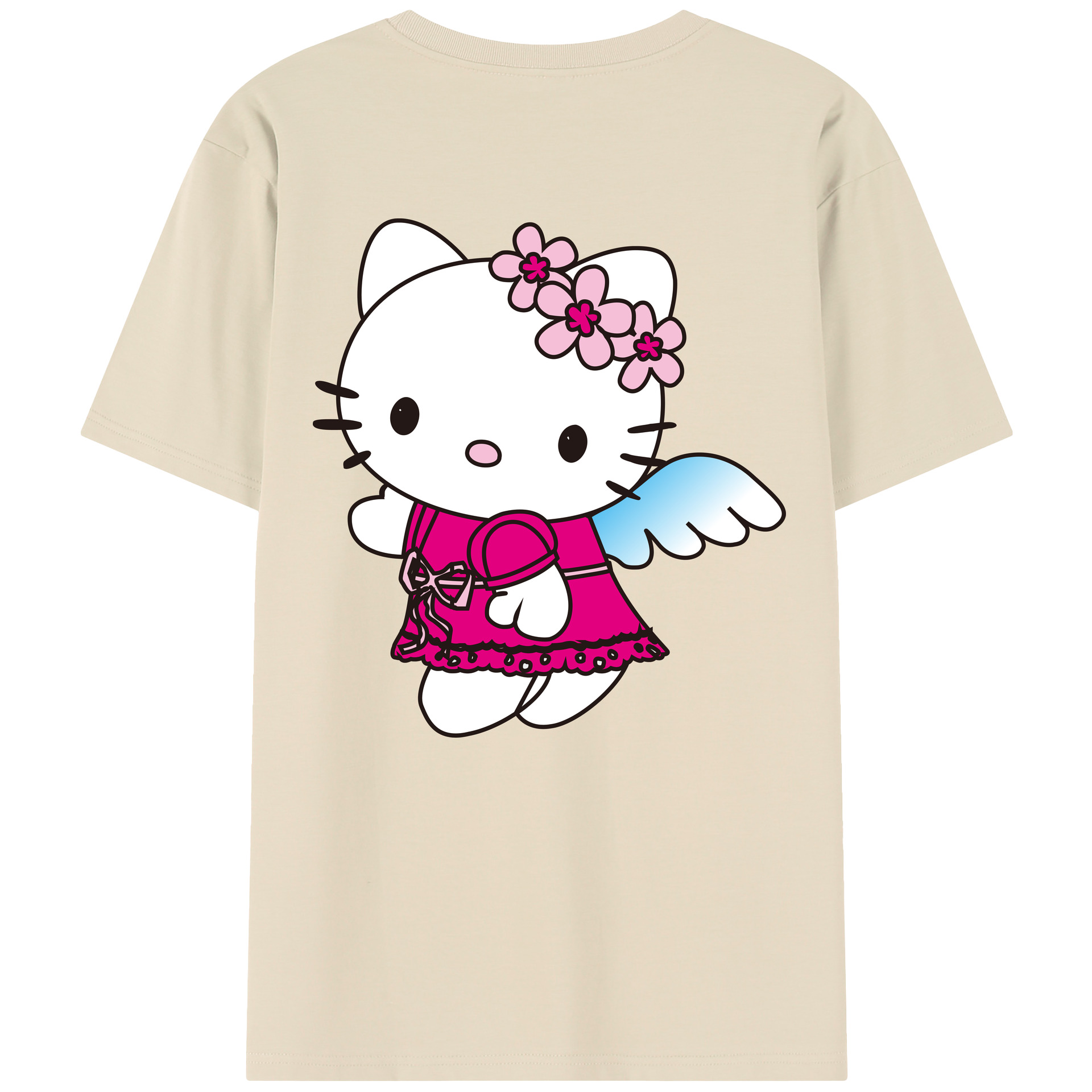 （画像用） Hello Kitty ハローキティ 綿100％半袖Tシャツ（背面プリント）