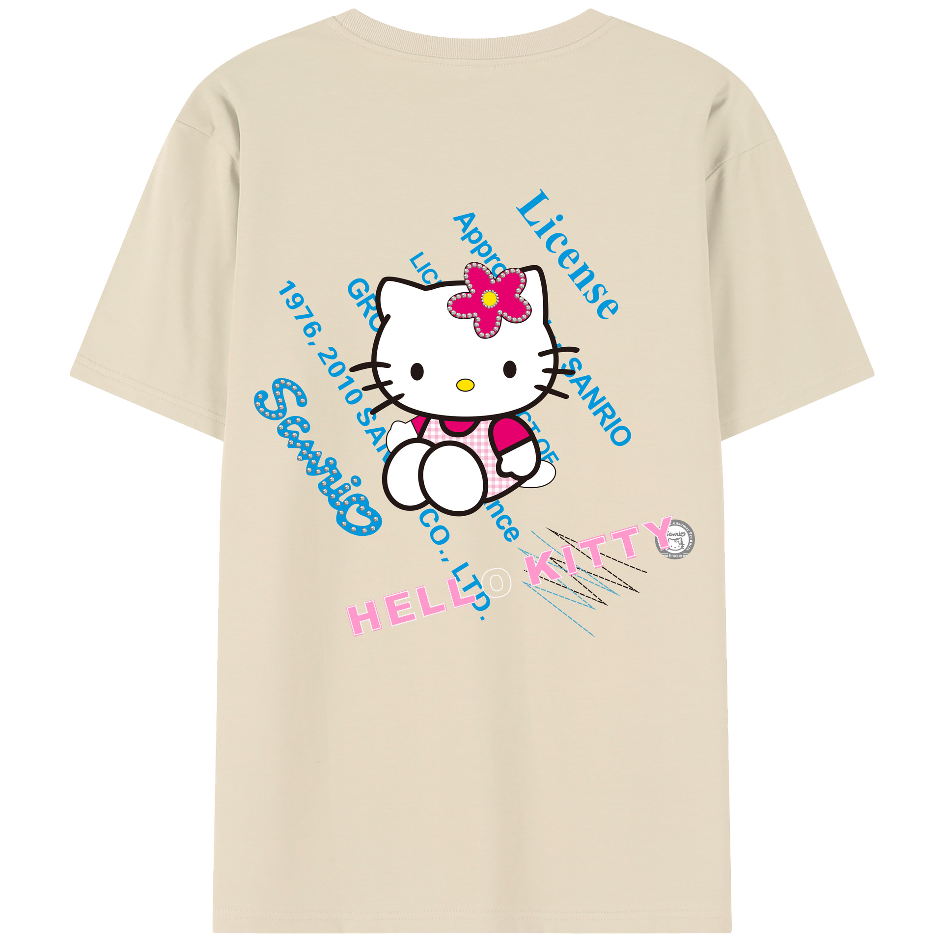 （画像用） Hello Kitty ハローキティ 綿100％半袖Tシャツ（背面プリント）