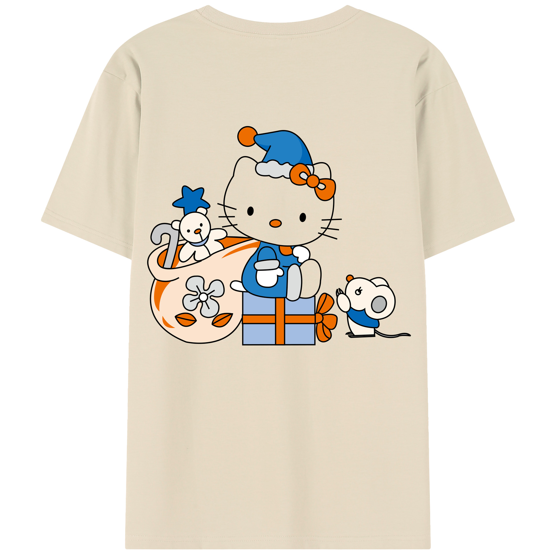 （画像用） Hello Kitty ハローキティ 綿100％半袖Tシャツ（背面プリント）