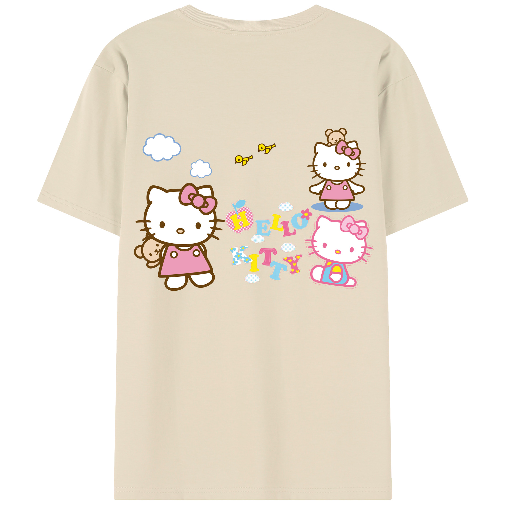 （画像用） Hello Kitty ハローキティ 綿100％半袖Tシャツ（背面プリント）