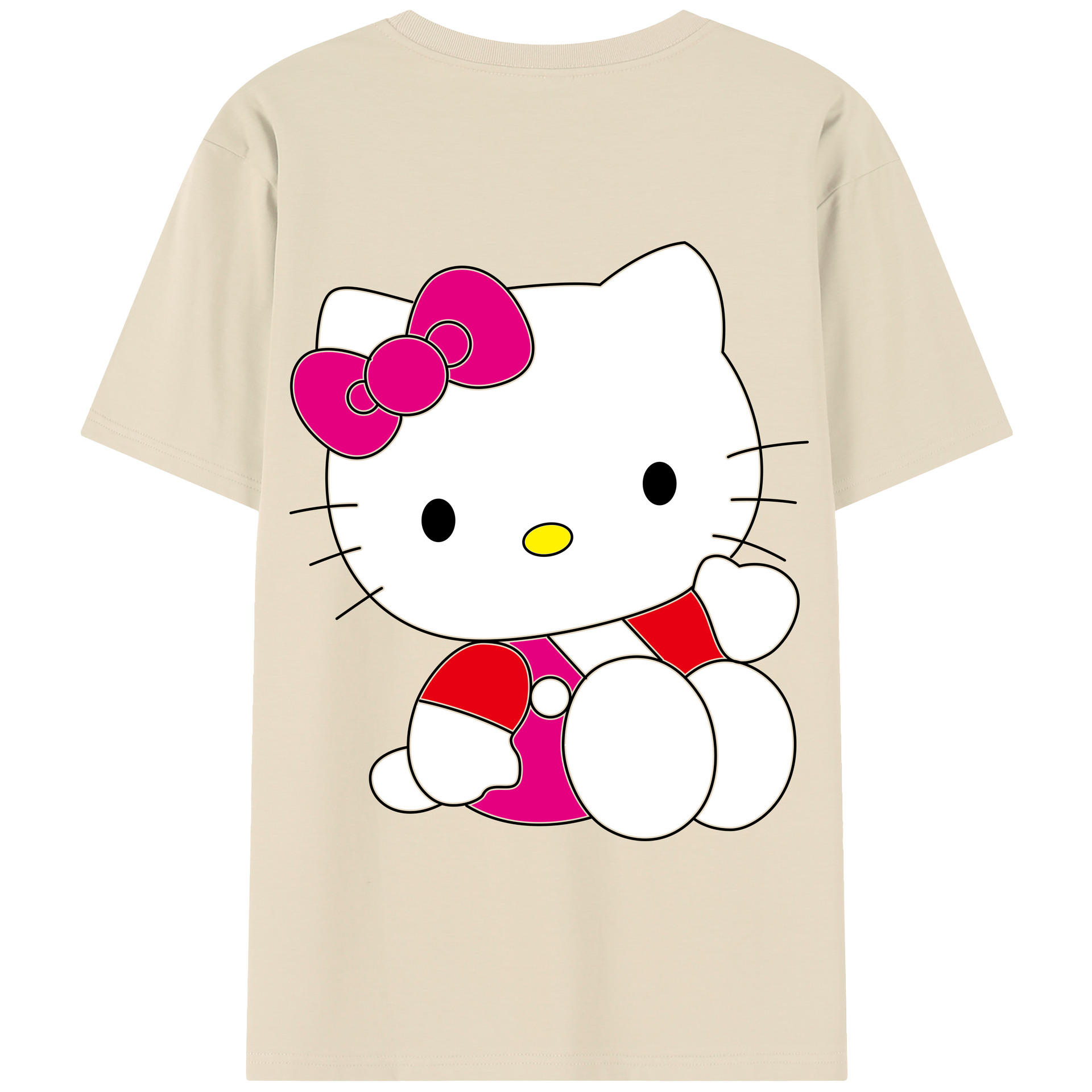 （画像用） Hello Kitty ハローキティ 綿100％半袖Tシャツ（背面プリント）