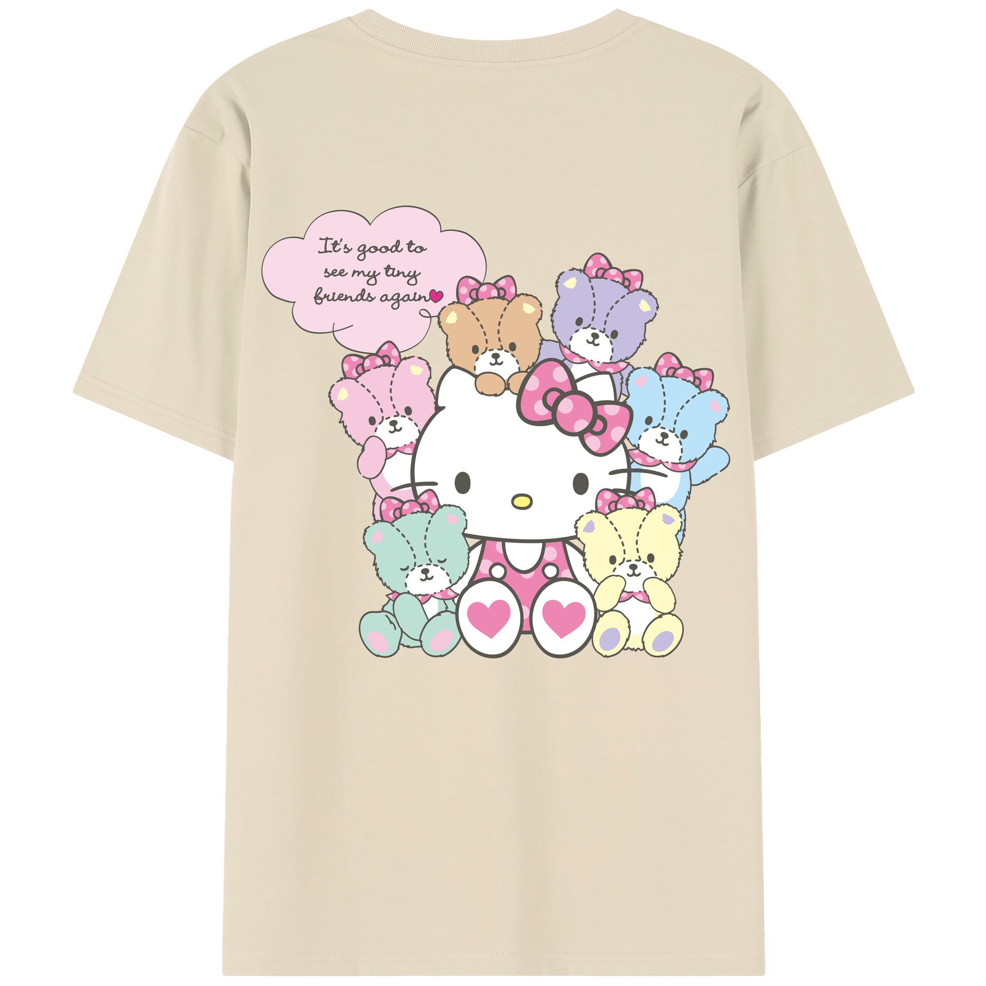 （画像用） Hello Kitty ハローキティ 綿100％半袖Tシャツ（背面プリント）