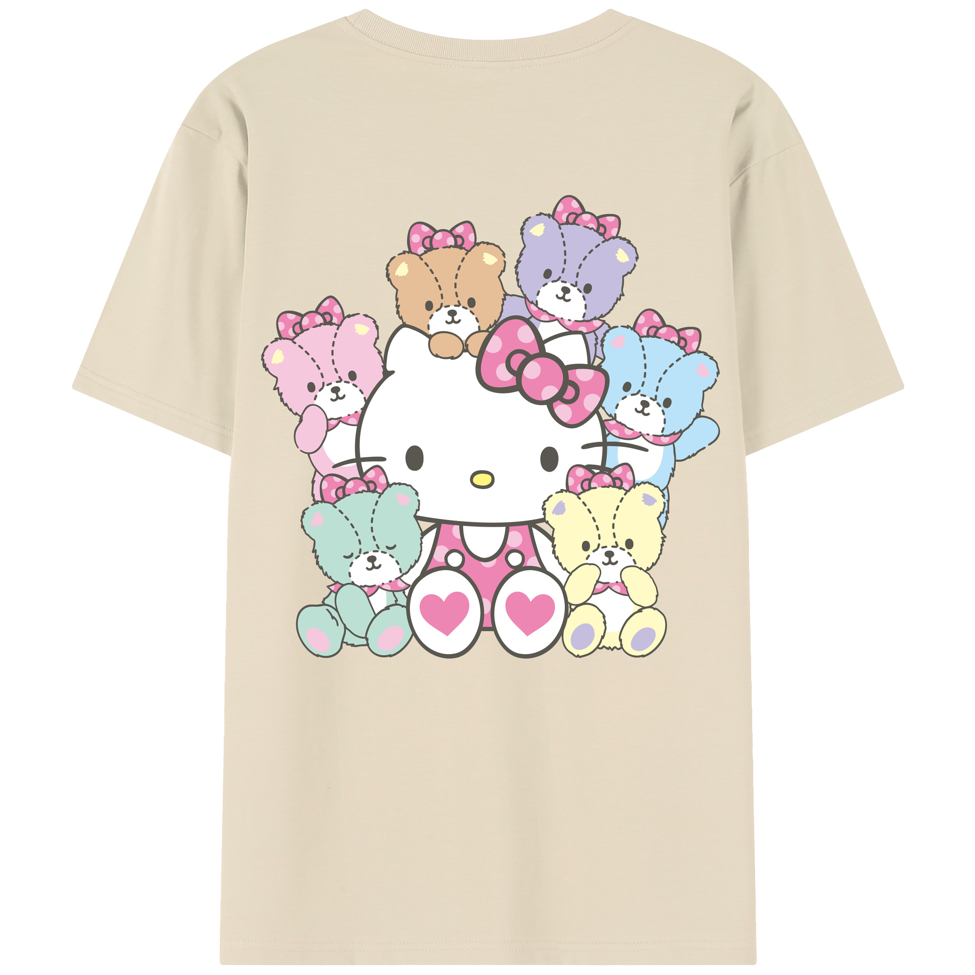 （画像用） Hello Kitty ハローキティ 綿100％半袖Tシャツ（背面プリント）
