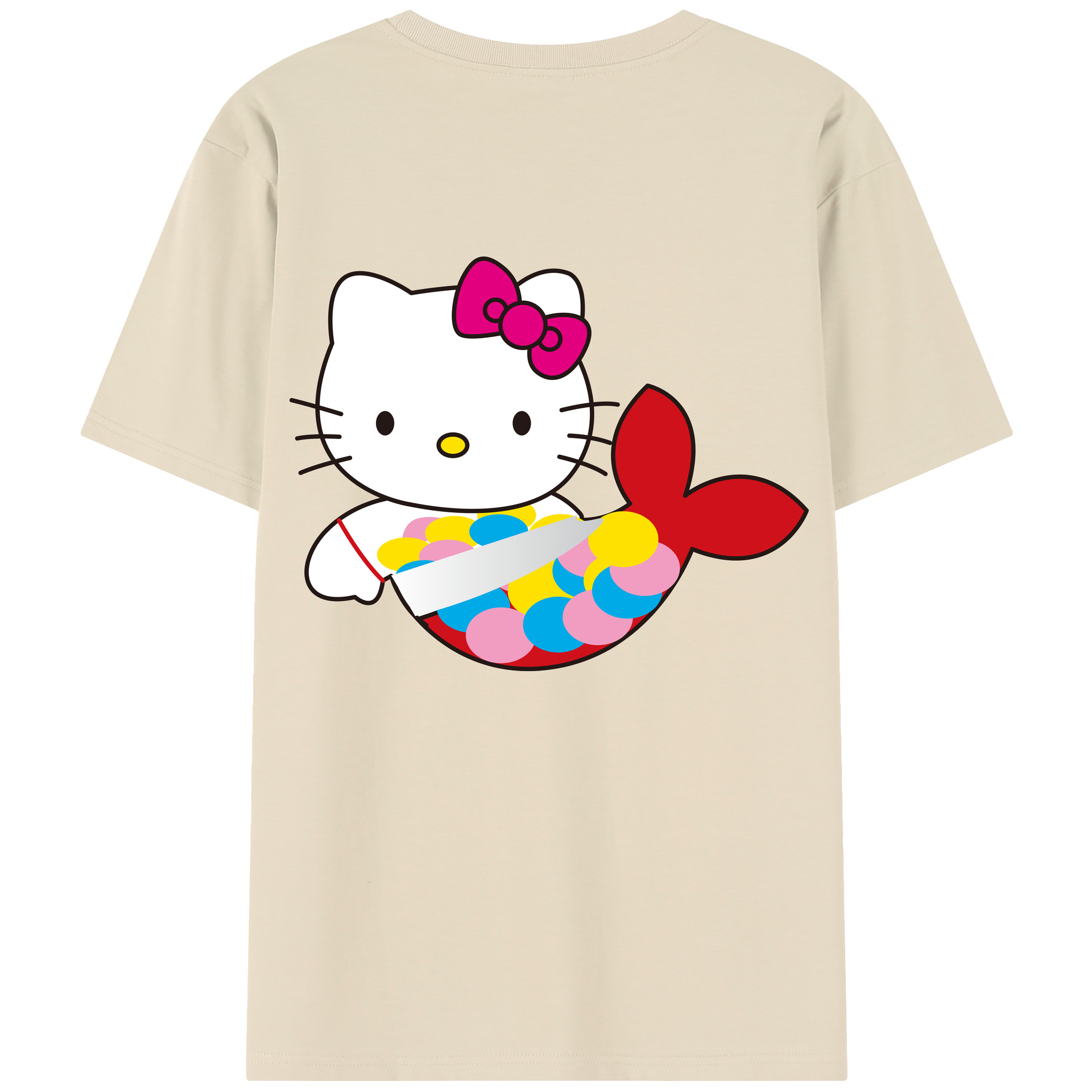 （画像用） Hello Kitty ハローキティ 綿100％半袖Tシャツ（背面プリント）
