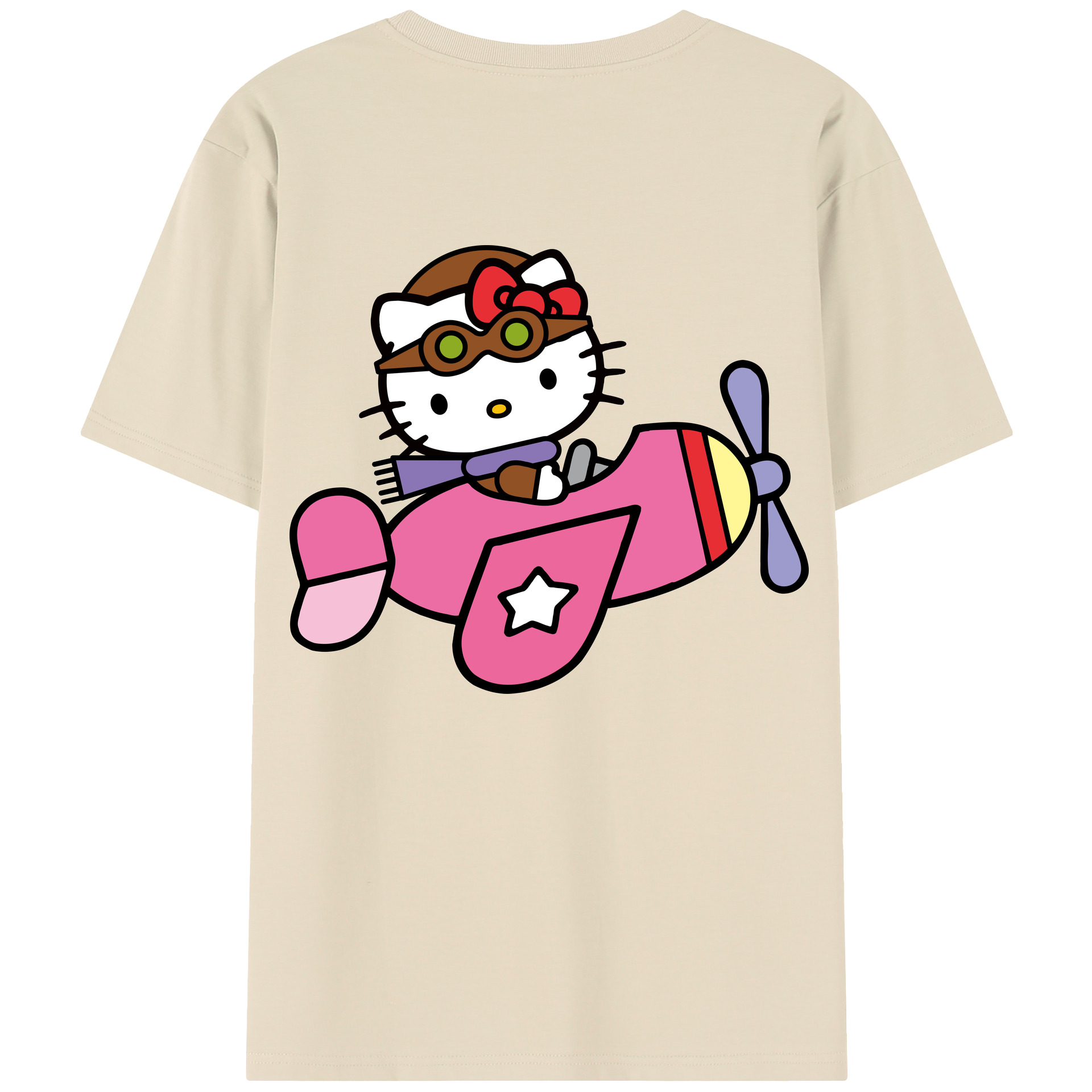 （画像用） Hello Kitty ハローキティ 綿100％半袖Tシャツ（背面プリント）