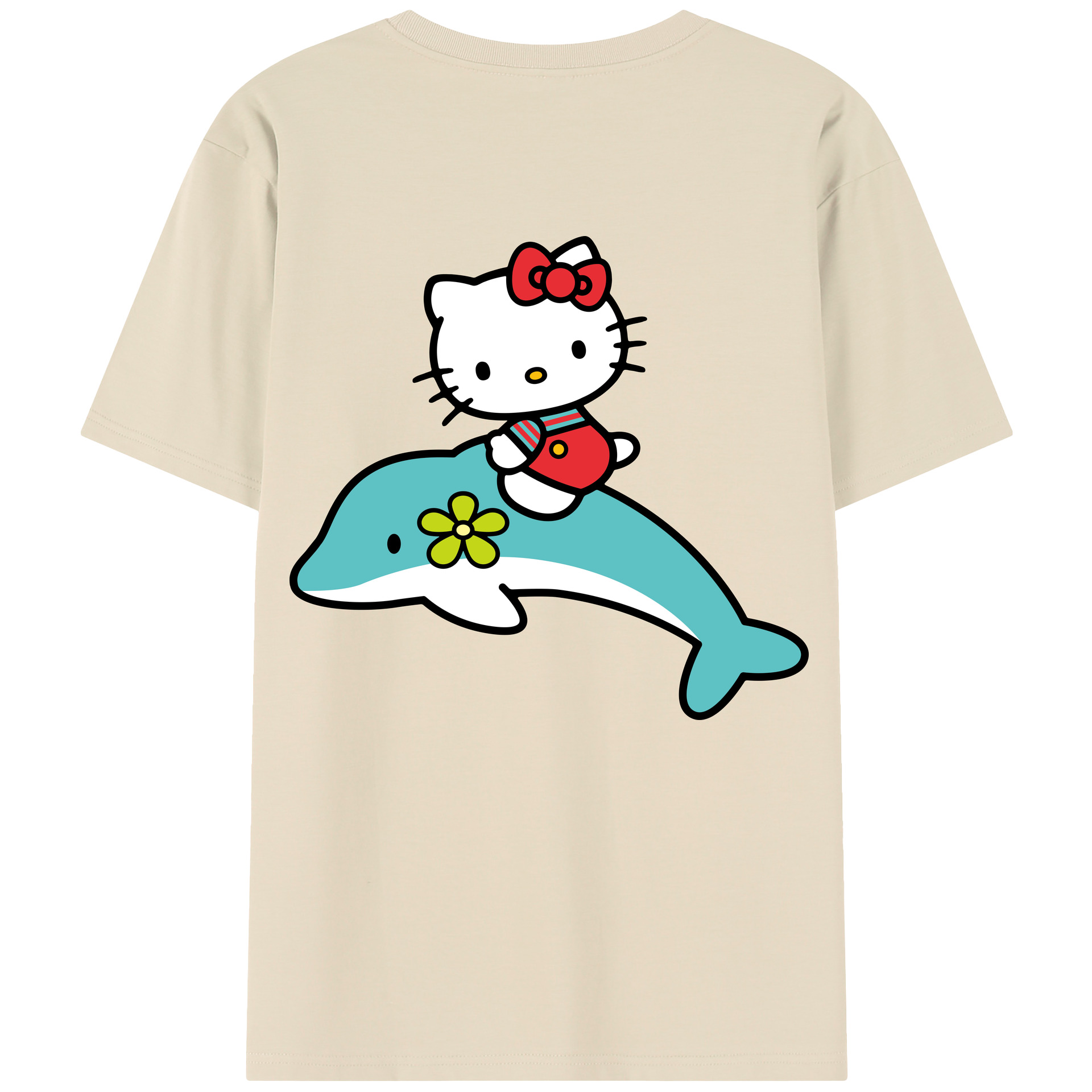 （画像用） Hello Kitty ハローキティ 綿100％半袖Tシャツ（背面プリント）
