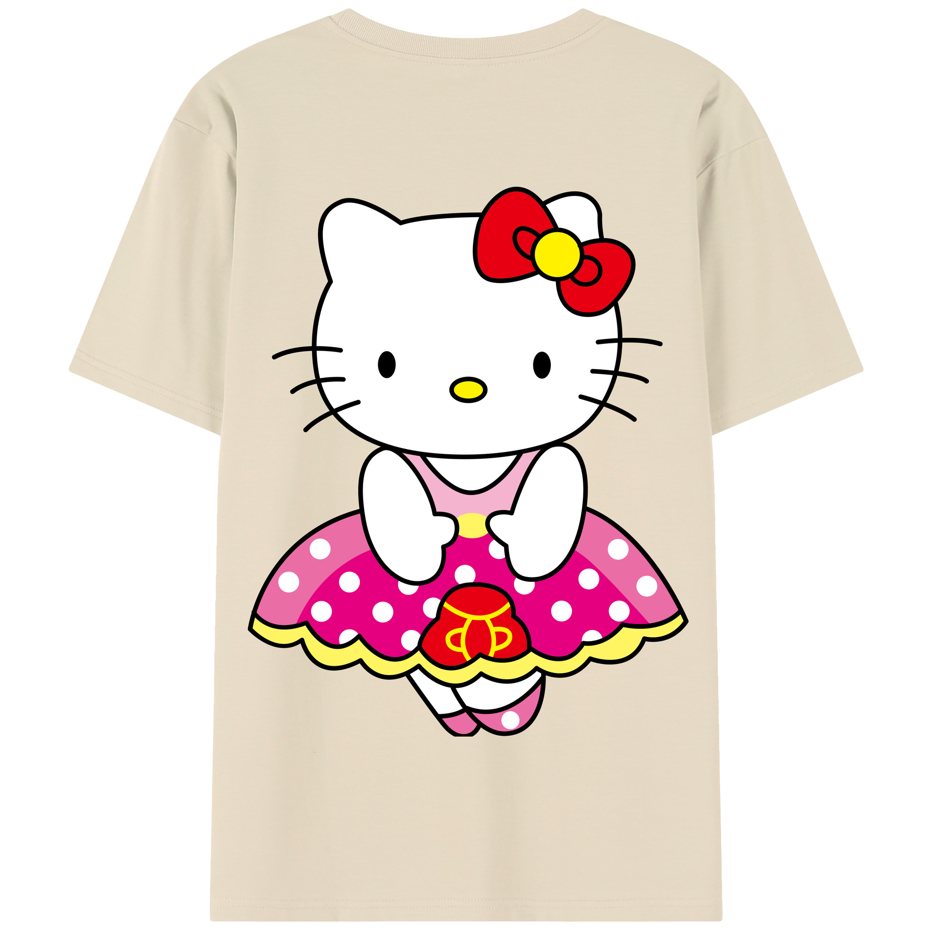 （画像用） Hello Kitty ハローキティ 綿100％半袖Tシャツ（背面プリント）