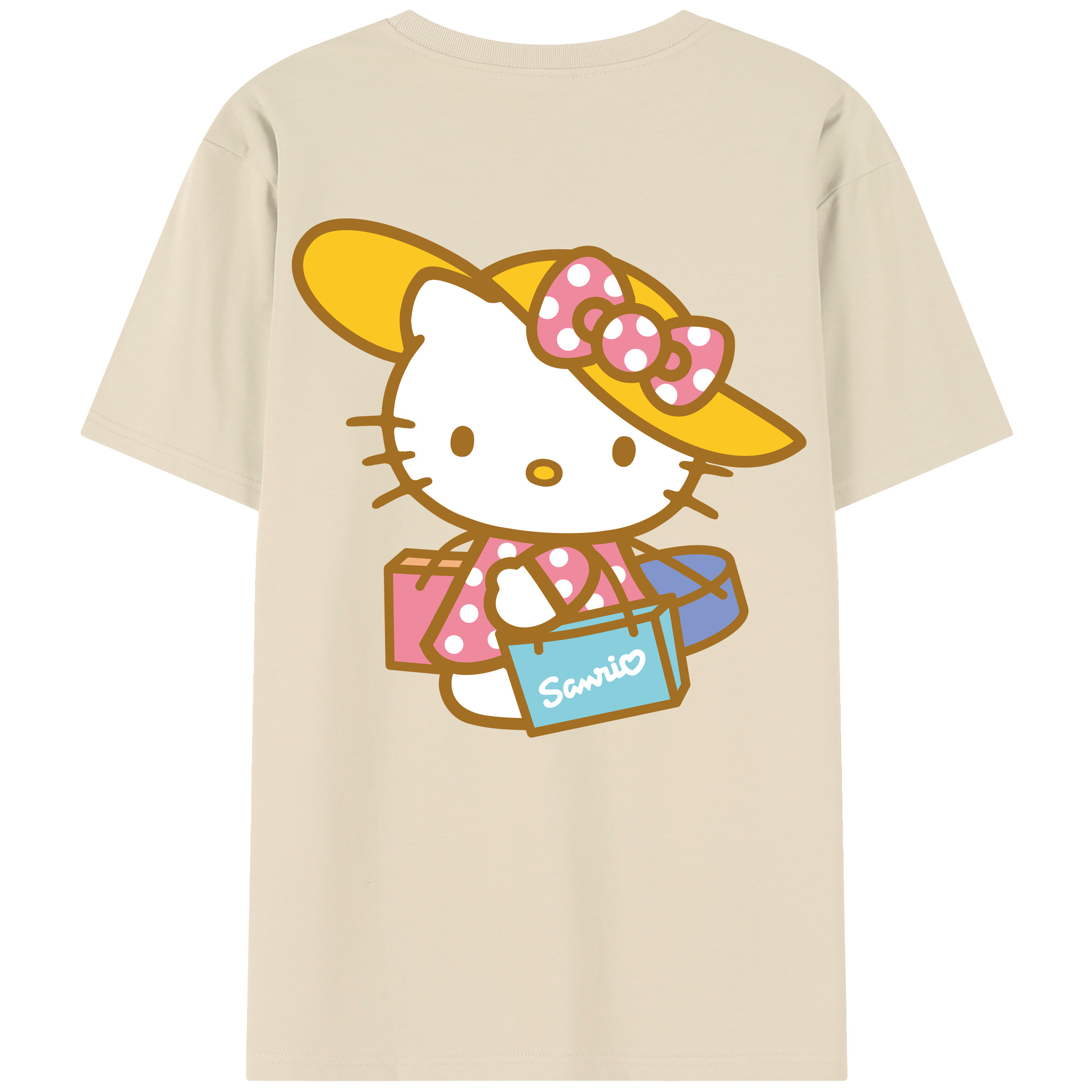 （画像用） Hello Kitty ハローキティ 綿100％半袖Tシャツ（背面プリント）
