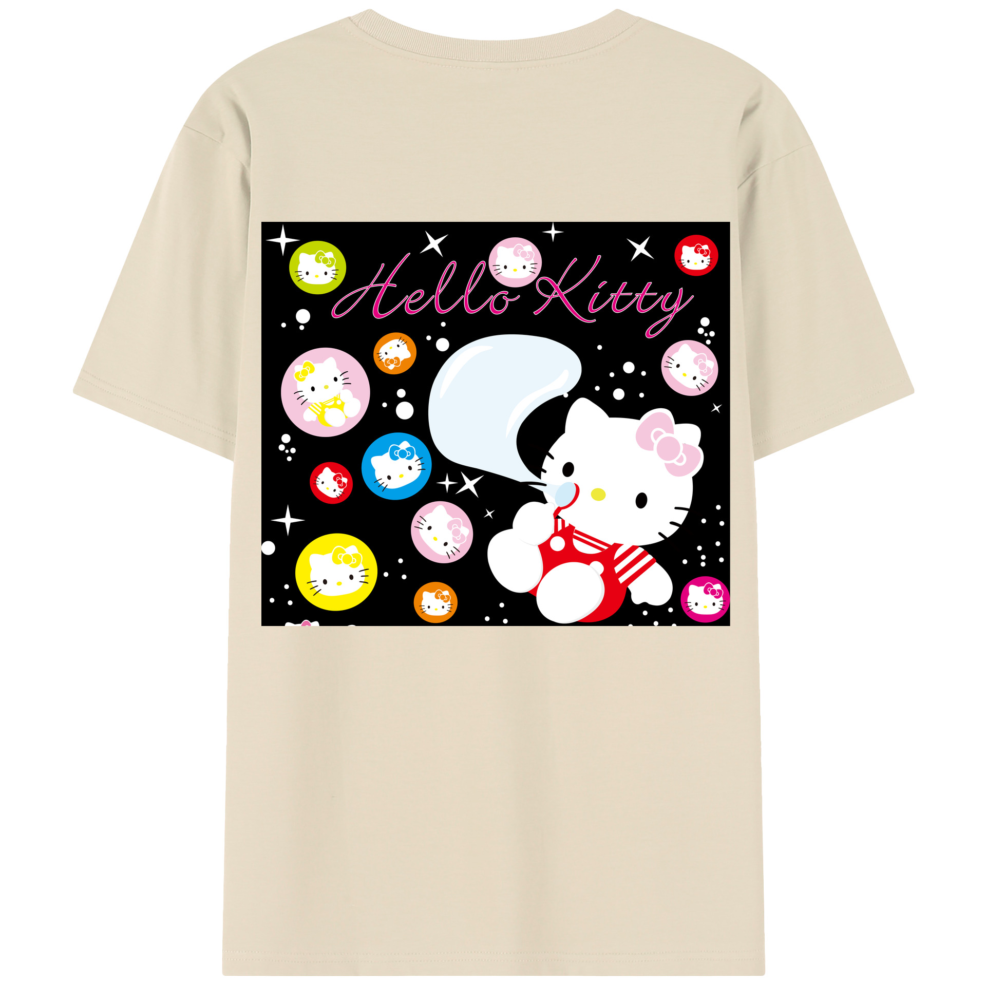 （画像用） Hello Kitty ハローキティ 綿100％半袖Tシャツ（背面プリント）